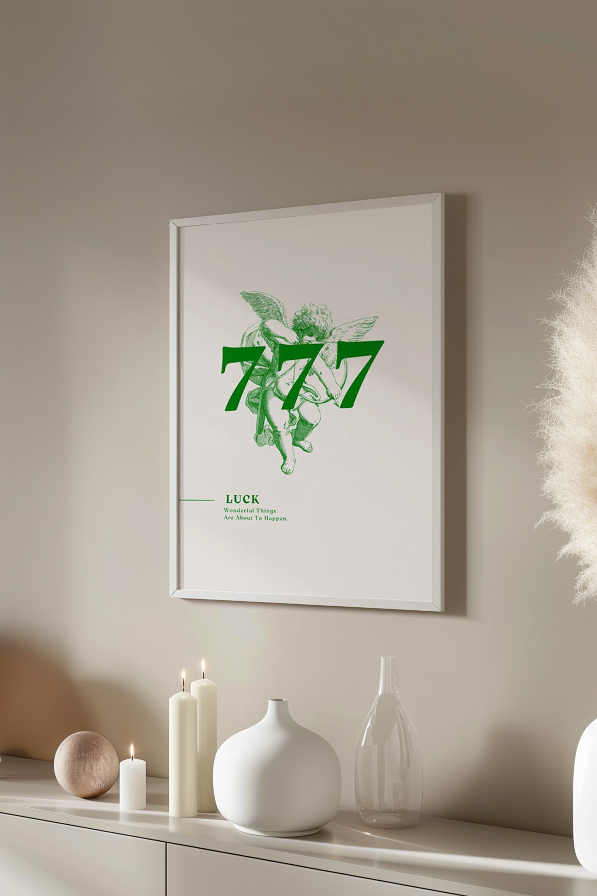 Lucky You Serisi Beyaz Çerçeveli Poster, Tablo Duvar Dekoru No:131