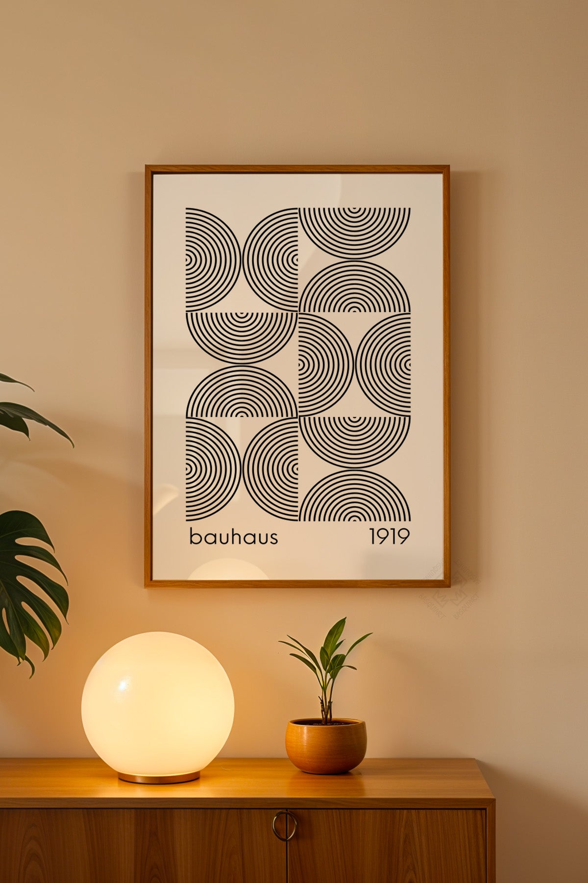 Bauhaus Serisi Ahşap Çerçeveli Poster, Tablo No:46