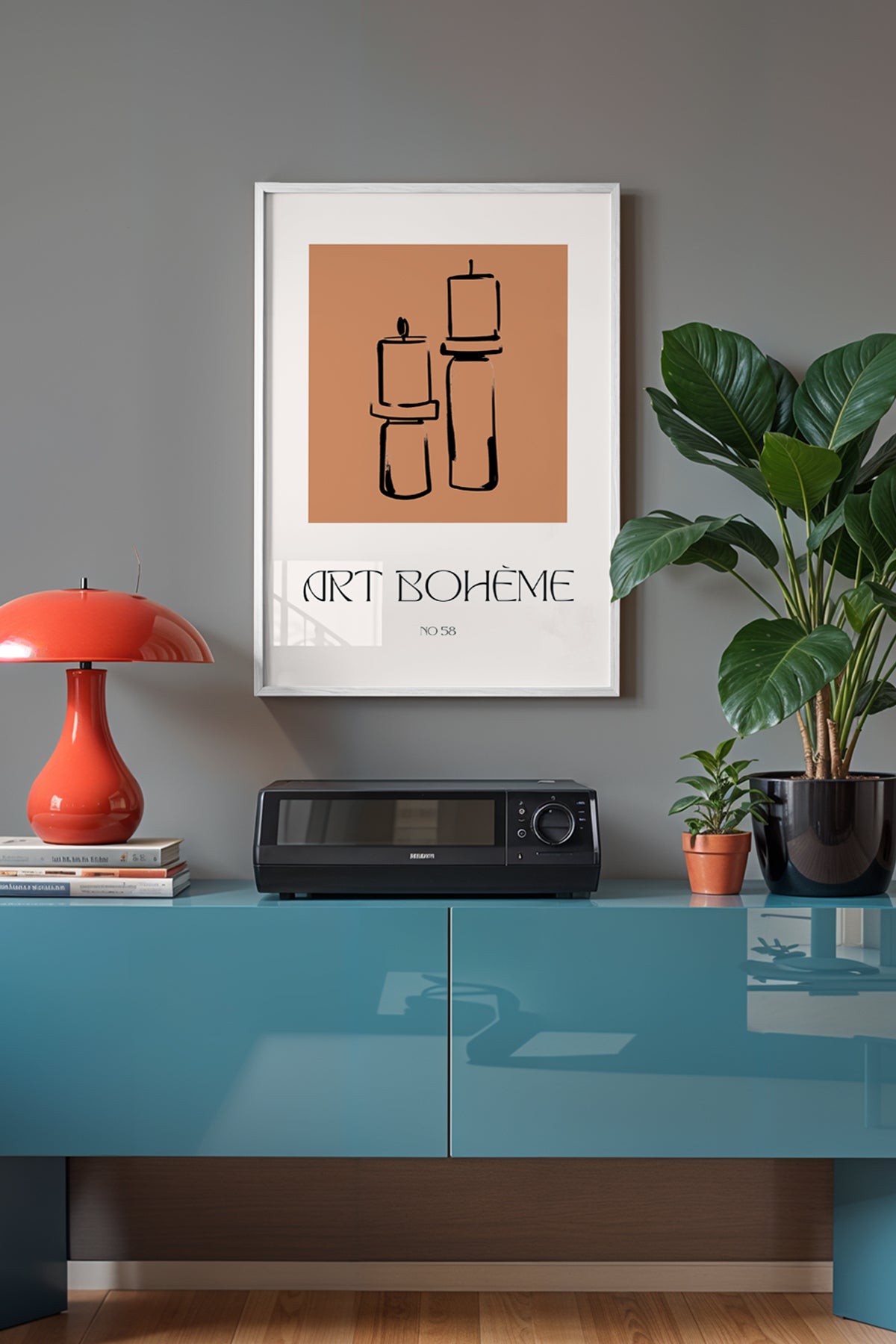 Bohemian Serisi Beyaz Çerçeveli Poster, Tablo No:66