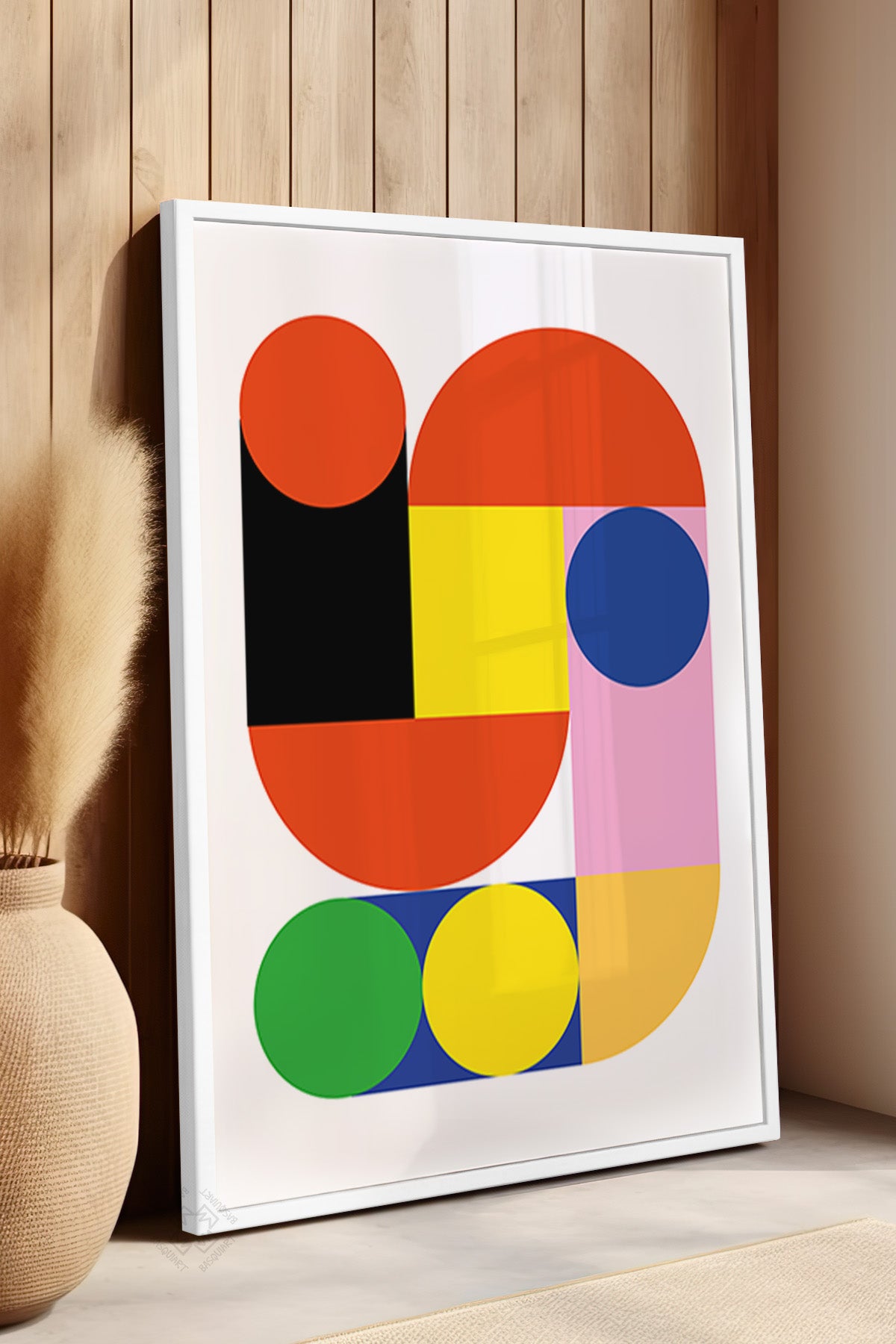 Bauhaus Serisi Beyaz Çerçeveli Poster, Tablo No:15