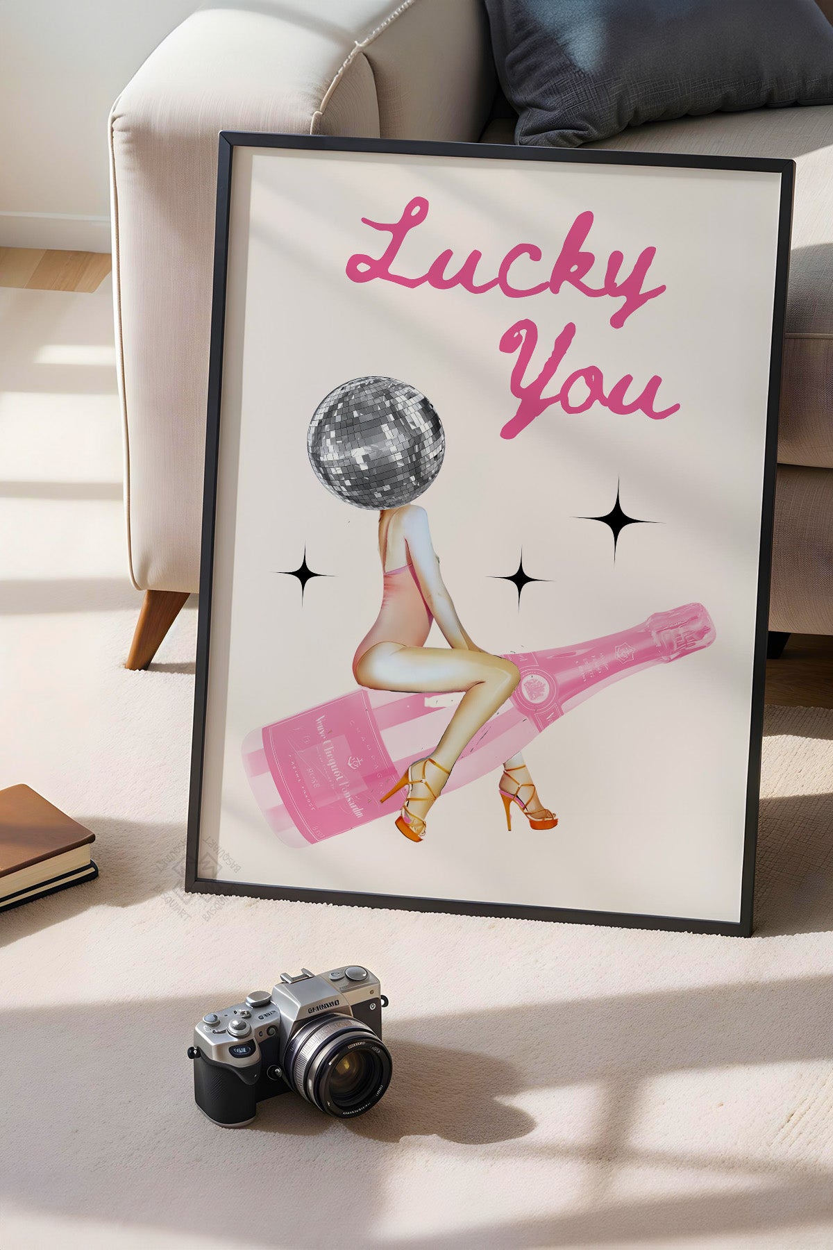 Lucky You Serisi Siyah Çerçeveli Poster, Tablo Duvar Dekoru No:49