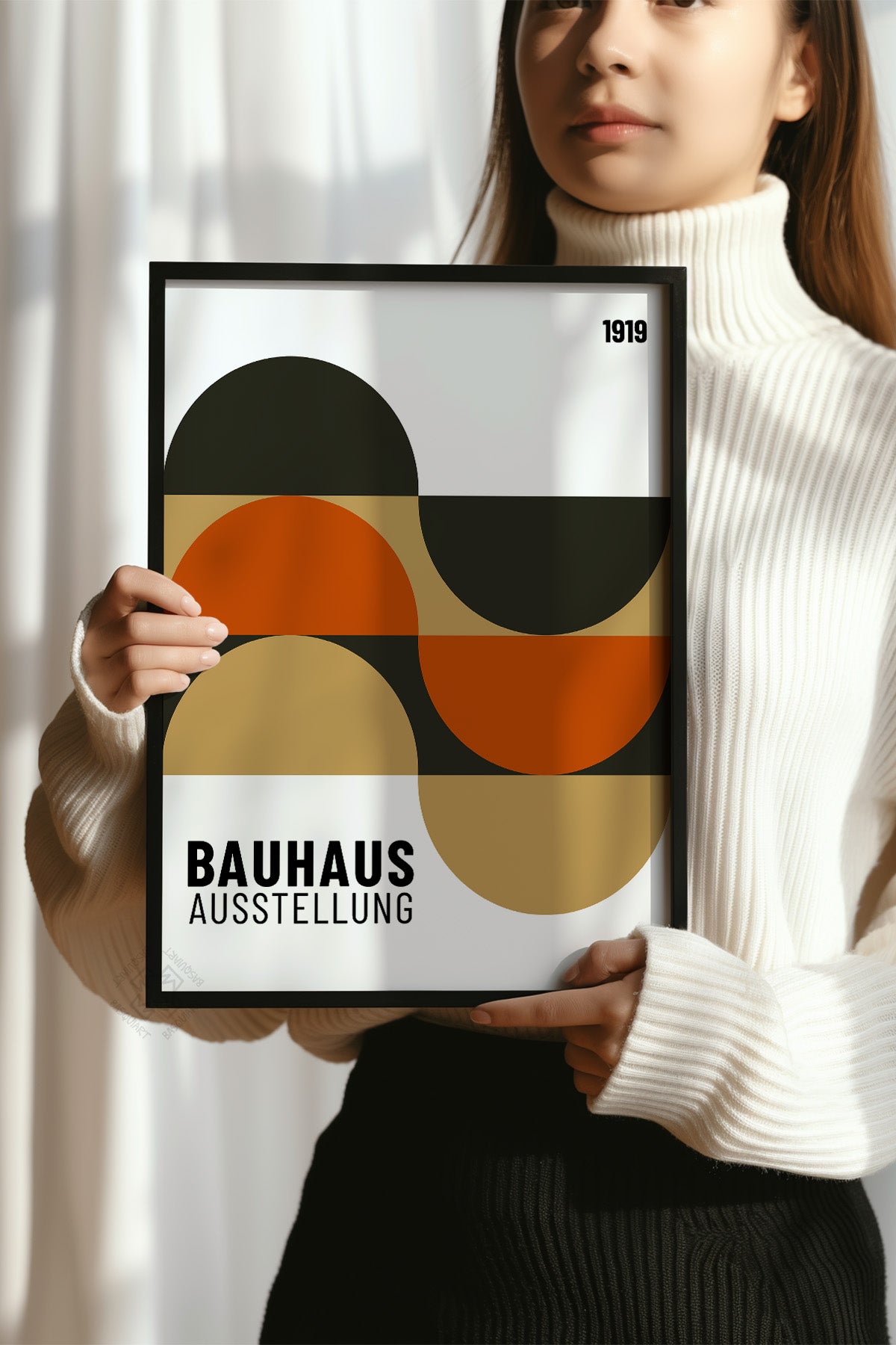 Bauhaus Serisi Siyah Çerçeveli Poster, Tablo No:89