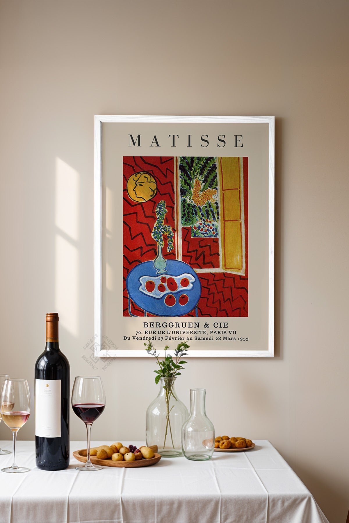 Henri Matisse Serisi Beyaz Çerçeveli Poster, Tablo Duvar Dekoru No:10