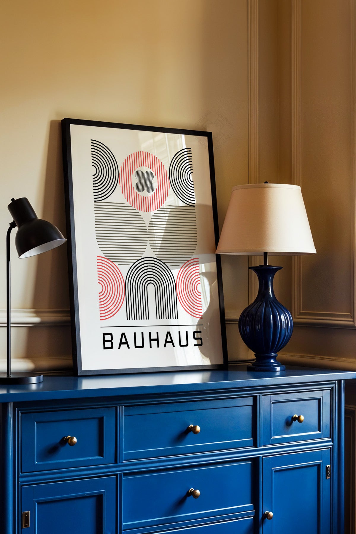 Bauhaus Serisi Siyah Çerçeveli Poster, Tablo No:116