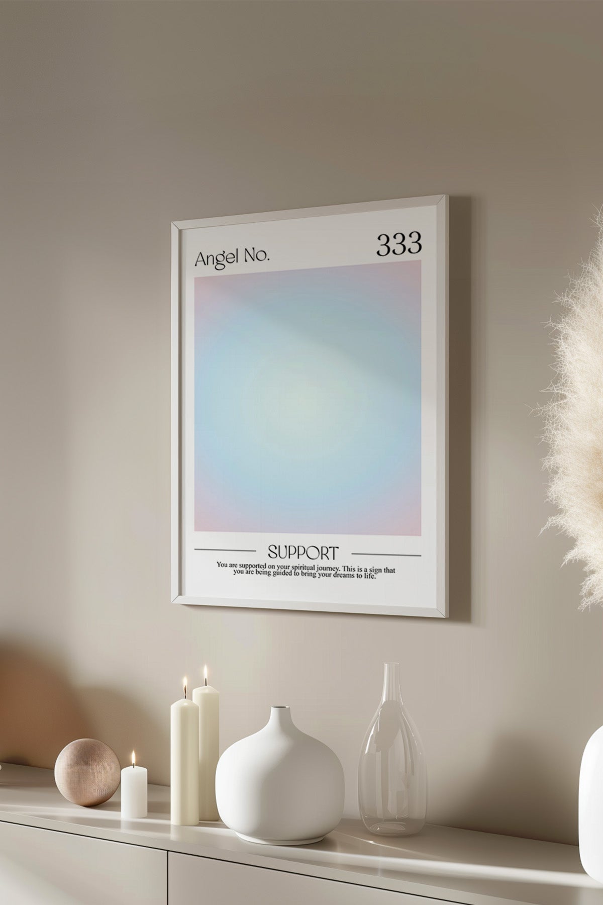Aura Serisi Beyaz Çerçeveli Poster, Tablo No:7