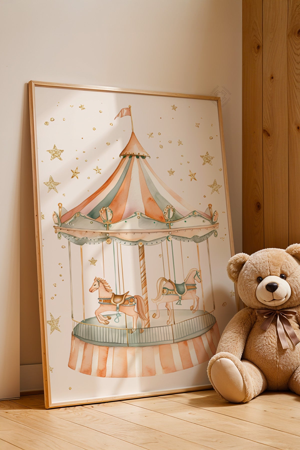 Çocuk Odası, Bebek Odası Ahşap Çerçeveli Poster, Tablo No:50