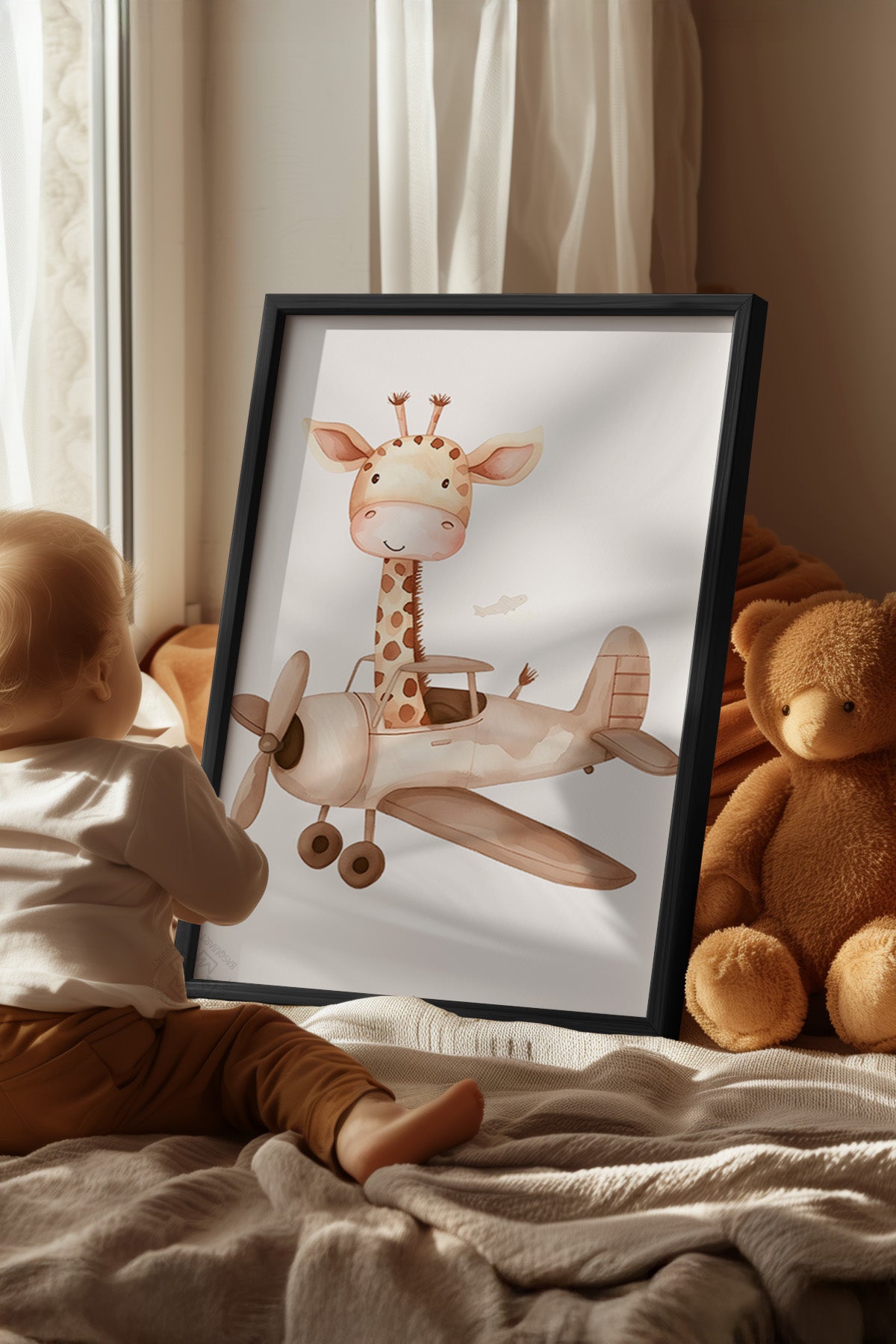 Çocuk Odası, Bebek Odası Siyah Çerçeveli Poster, Tablo No:47
