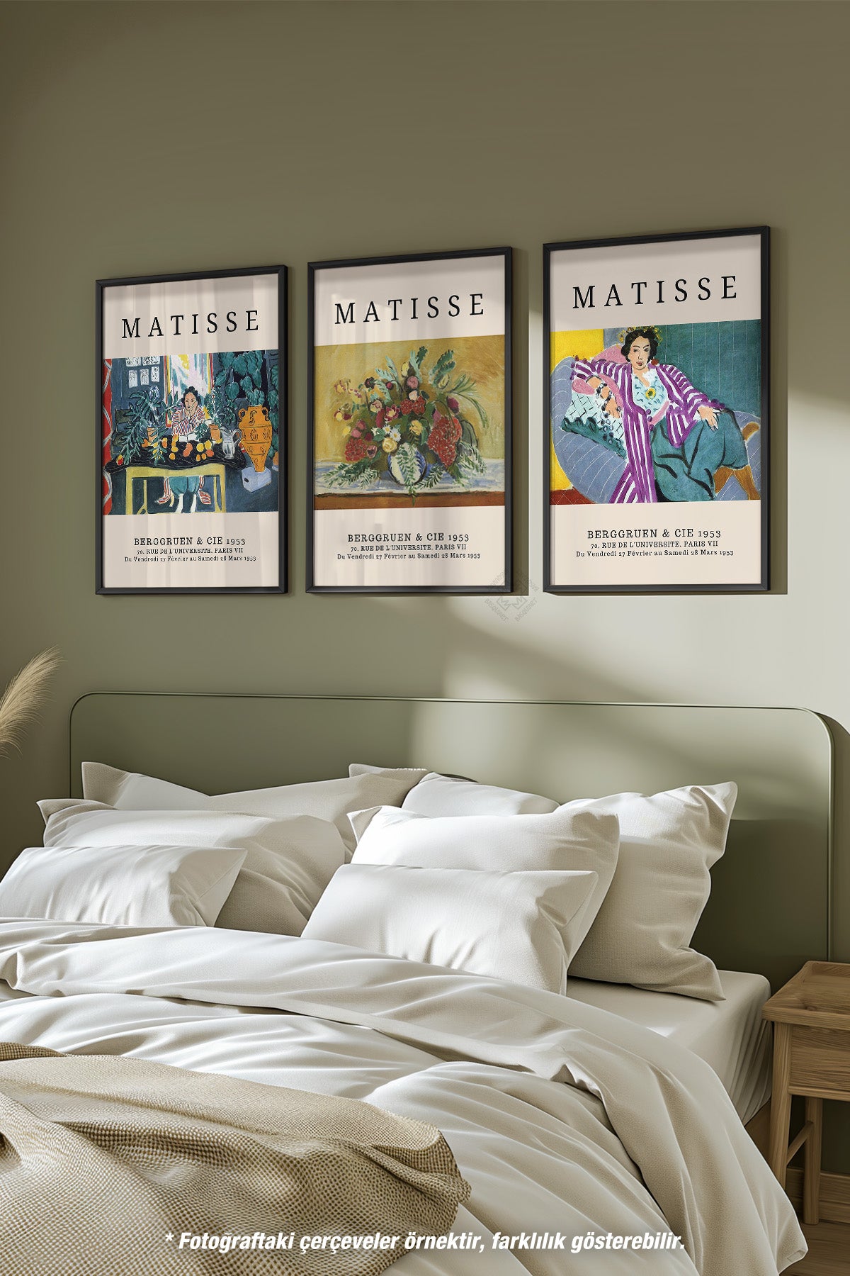 Matisse 3'lü Siyah Çerçeveli Poster, Tablo Seti No:12