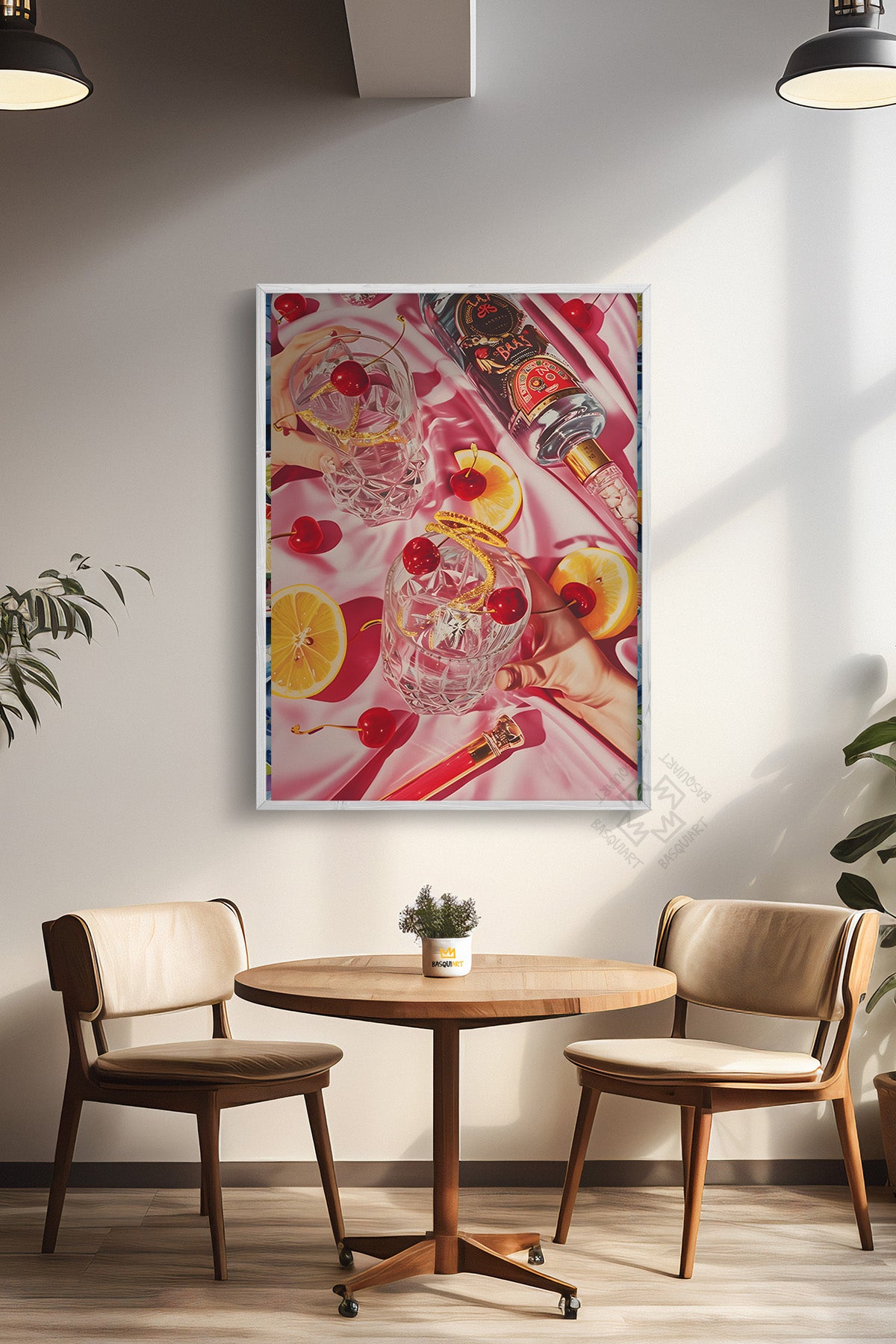 Kokteyl Serisi Beyaz Çerçeveli Poster, Tablo, Cafe, Restoran, Mutfak Duvar Dekoru No:39
