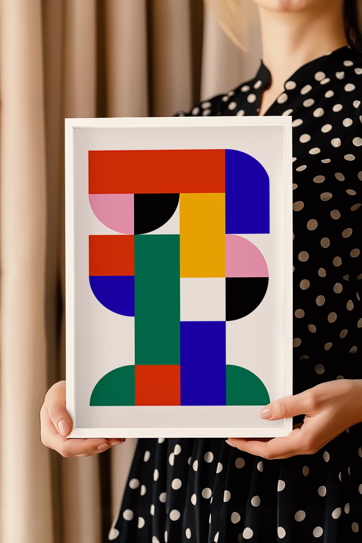 Bauhaus Serisi Beyaz Çerçeveli Poster, Tablo No:14