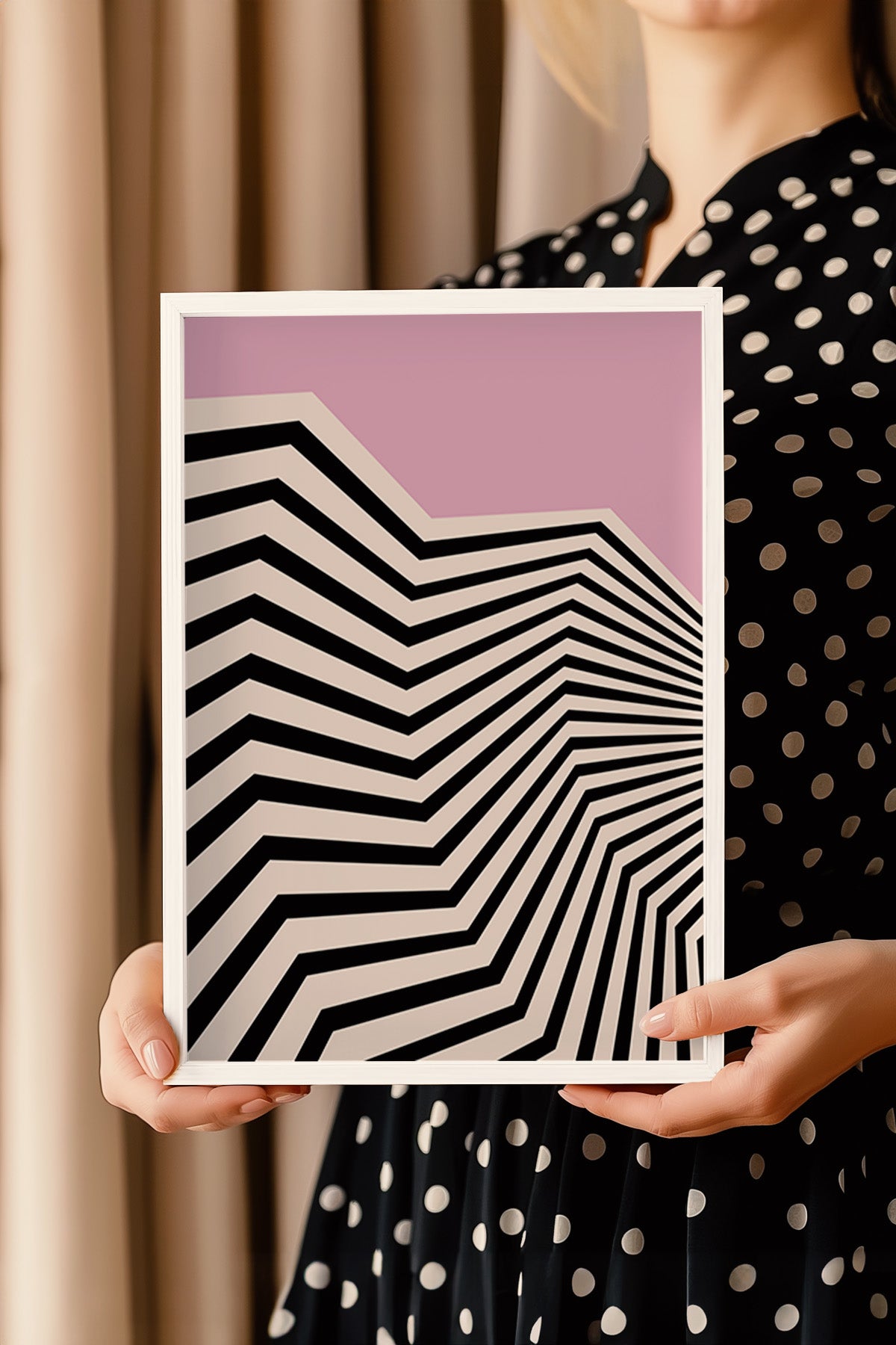 Bauhaus Serisi Beyaz Çerçeveli Poster, Tablo No:64