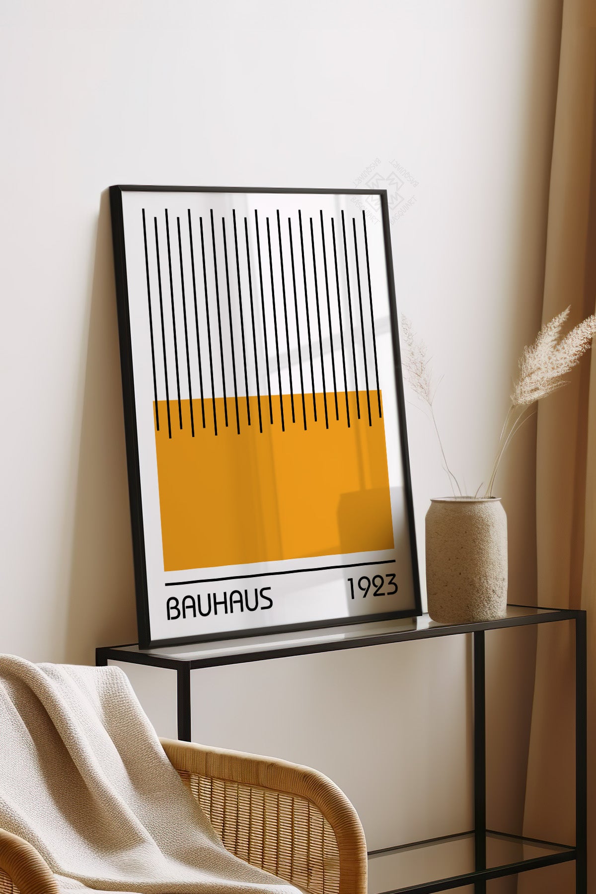 Bauhaus Serisi Siyah Çerçeveli Poster, Tablo No:38
