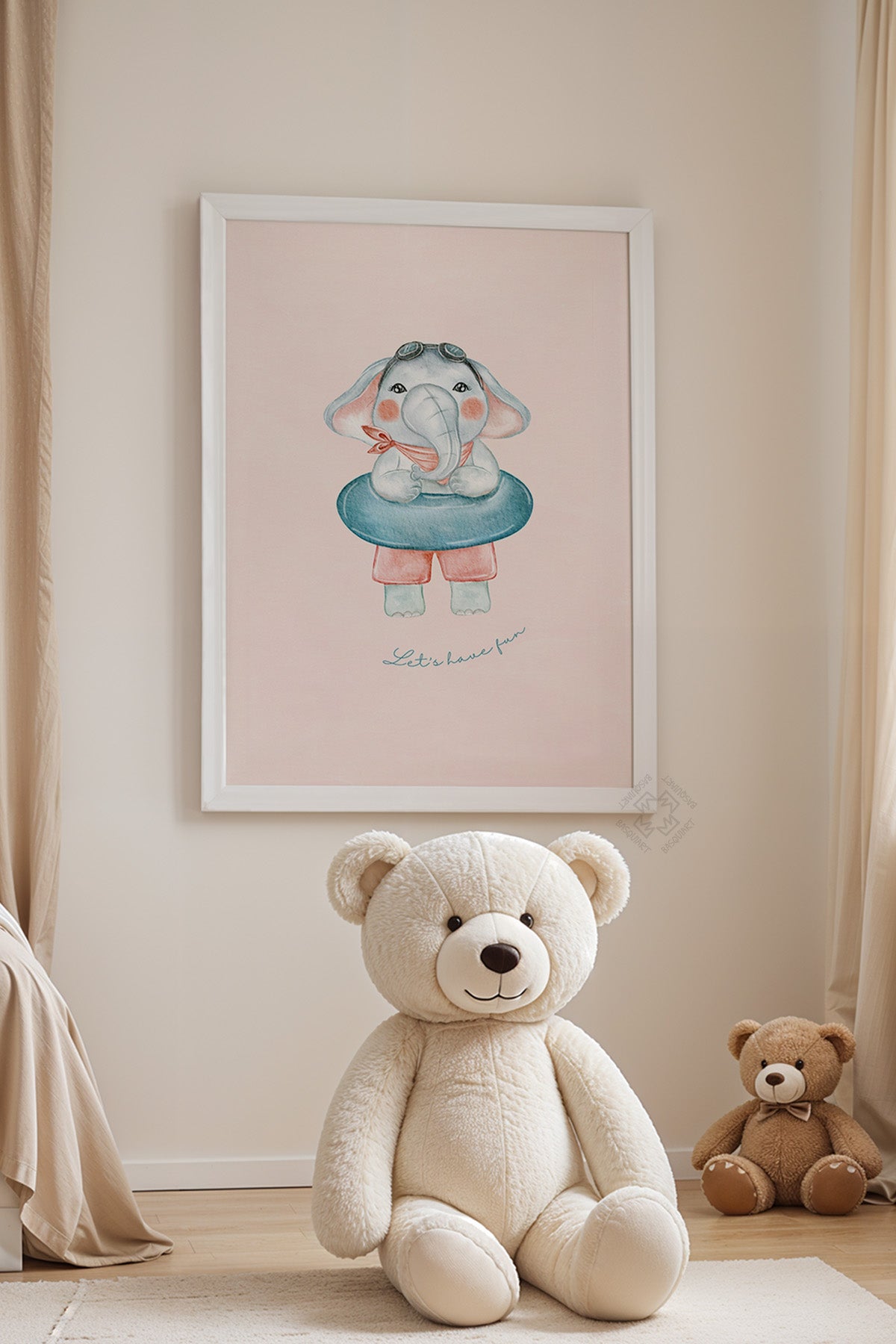 Çocuk Odası, Bebek Odası Beyaz Çerçeveli Poster, Tablo No:34