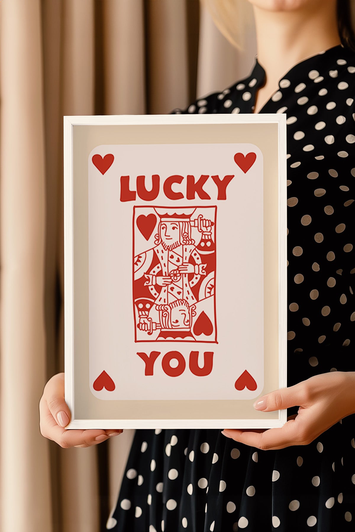 Lucky You Serisi Beyaz Çerçeveli Poster, Tablo Duvar Dekoru No:62