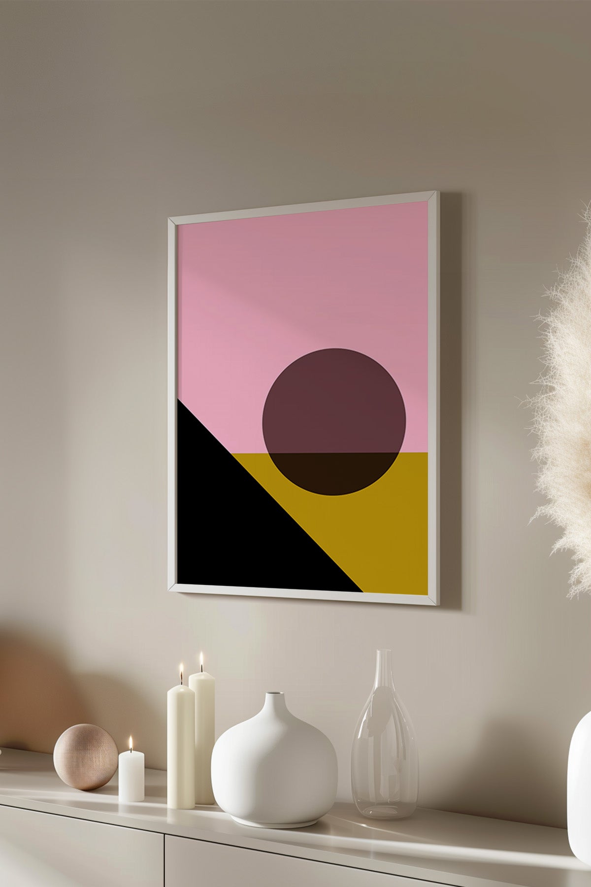 Bauhaus Serisi Beyaz Çerçeveli Poster, Tablo No:76