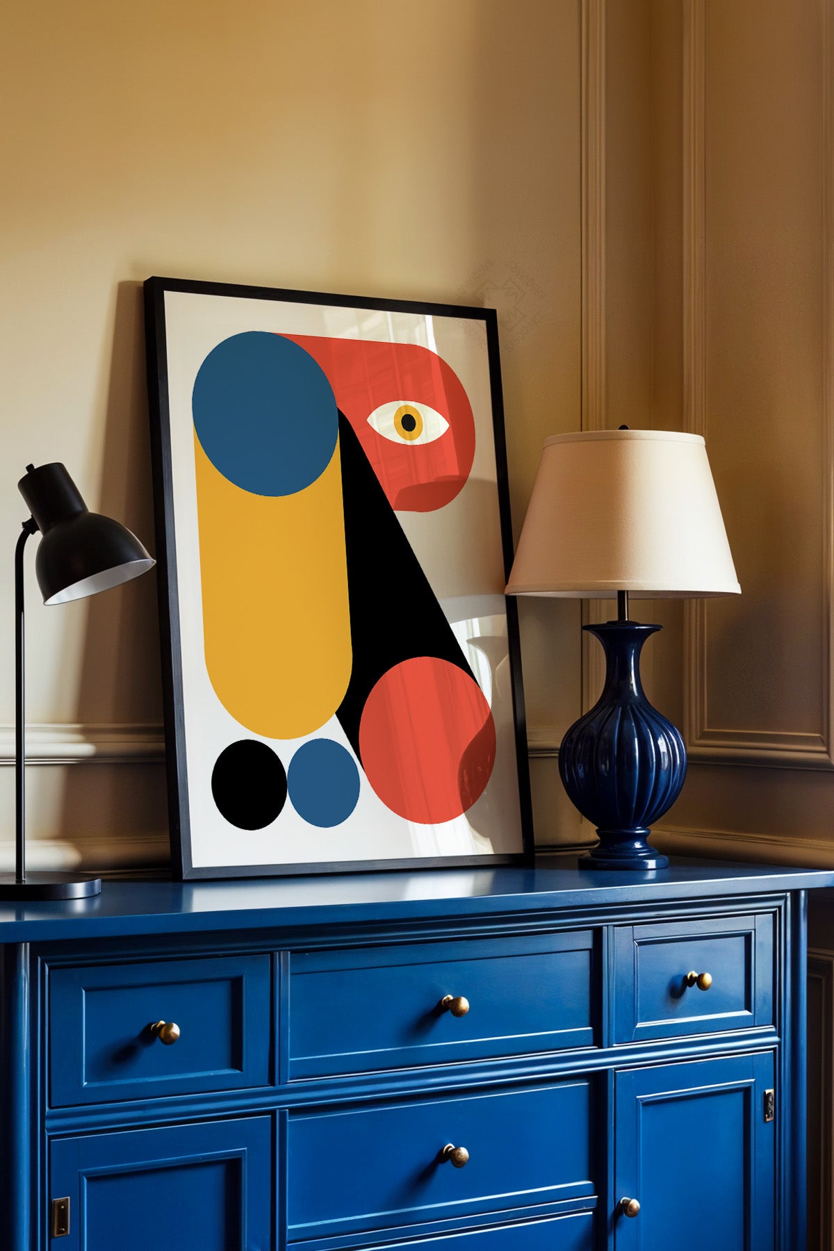 Bauhaus Serisi Siyah Çerçeveli Poster, Tablo No:8