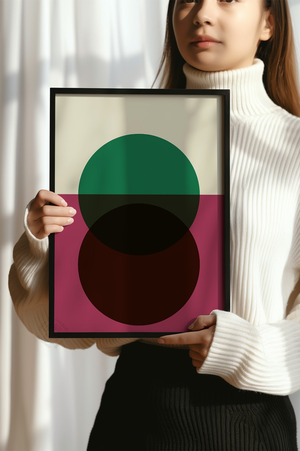 Bauhaus Serisi Siyah Çerçeveli Poster, Tablo No:77