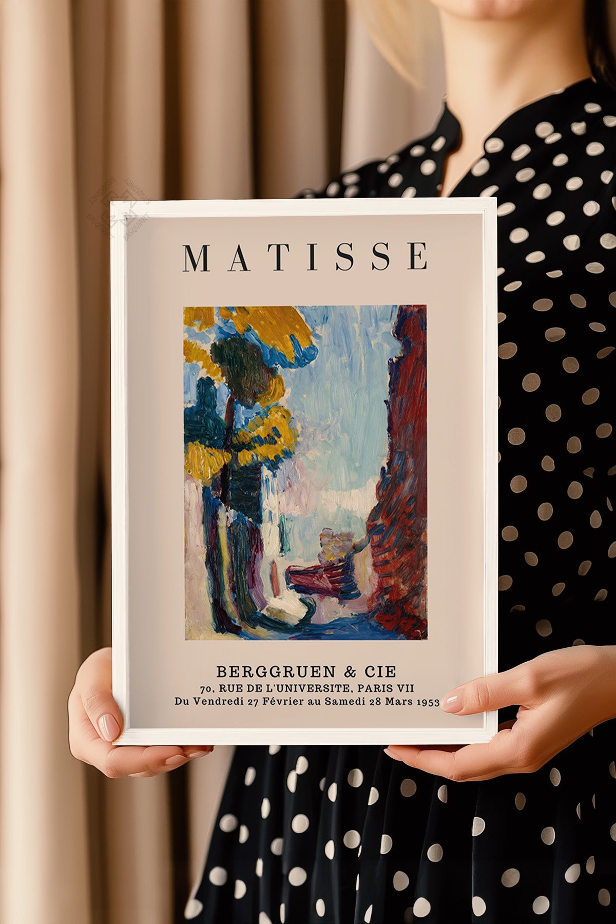 Henri Matisse Serisi Beyaz Çerçeveli Poster, Tablo Duvar Dekoru No:9