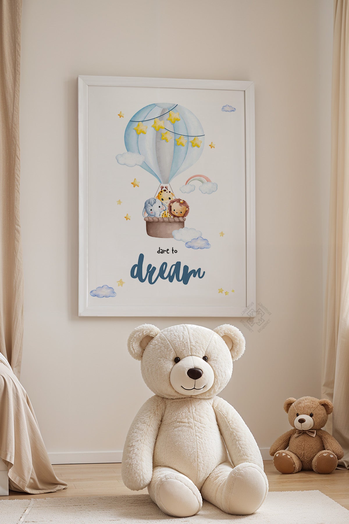 Çocuk Odası, Bebek Odası Beyaz Çerçeveli Poster, Tablo No:23