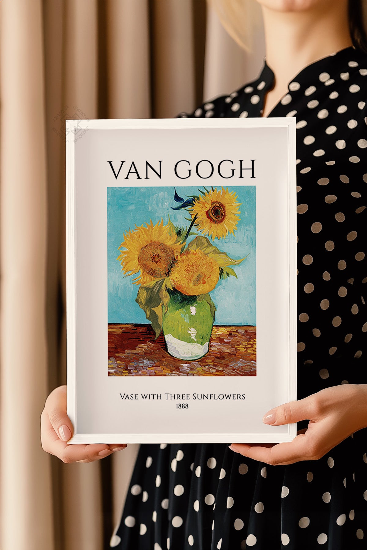 Vincent Van Gogh Serisi Beyaz Çerçeveli Poster, Tablo Duvar Dekoru No:21