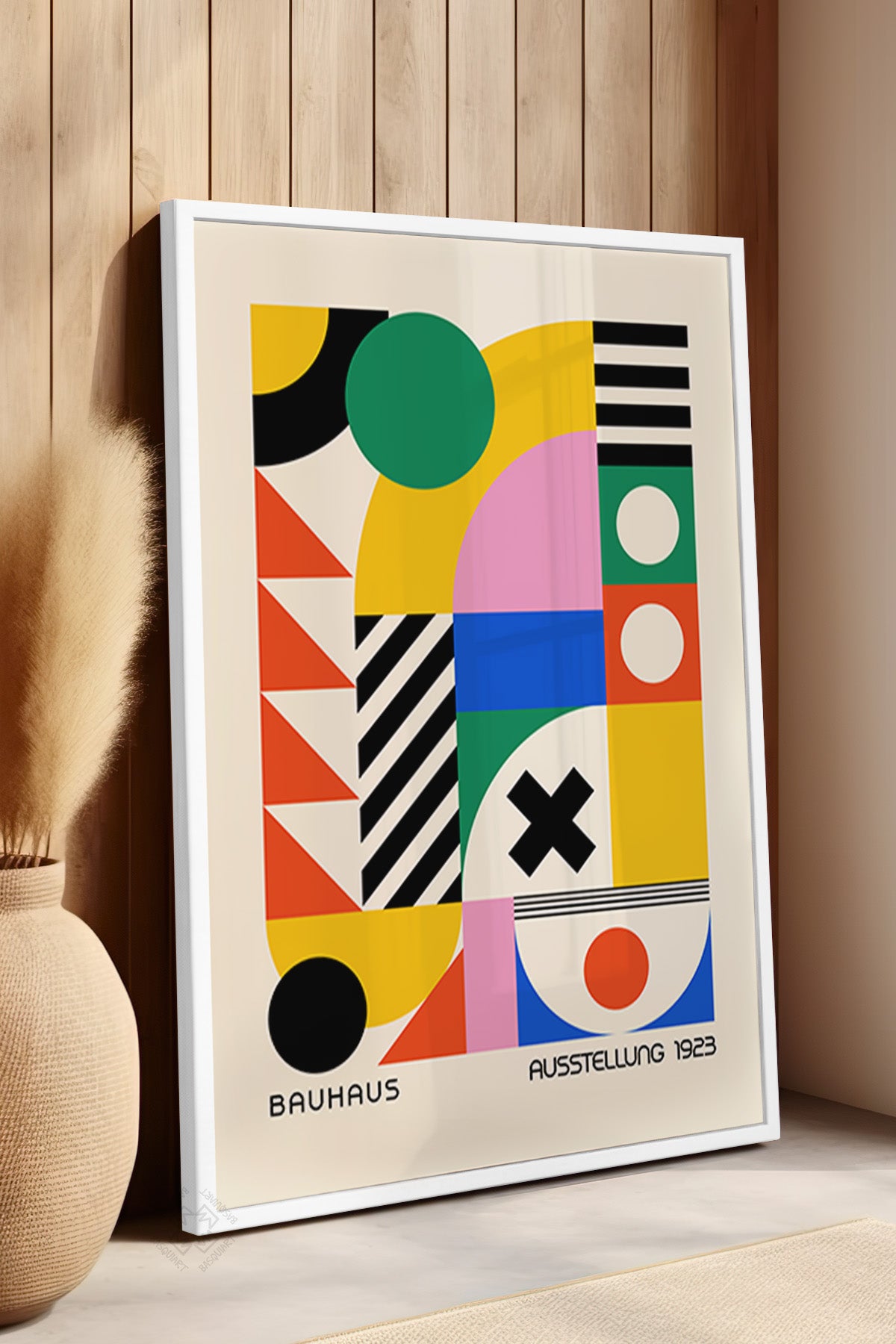 Bauhaus Serisi Beyaz Çerçeveli Poster, Tablo No:98