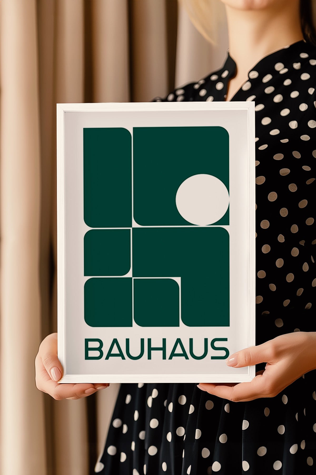 Bauhaus Serisi Beyaz Çerçeveli Poster, Tablo No:85