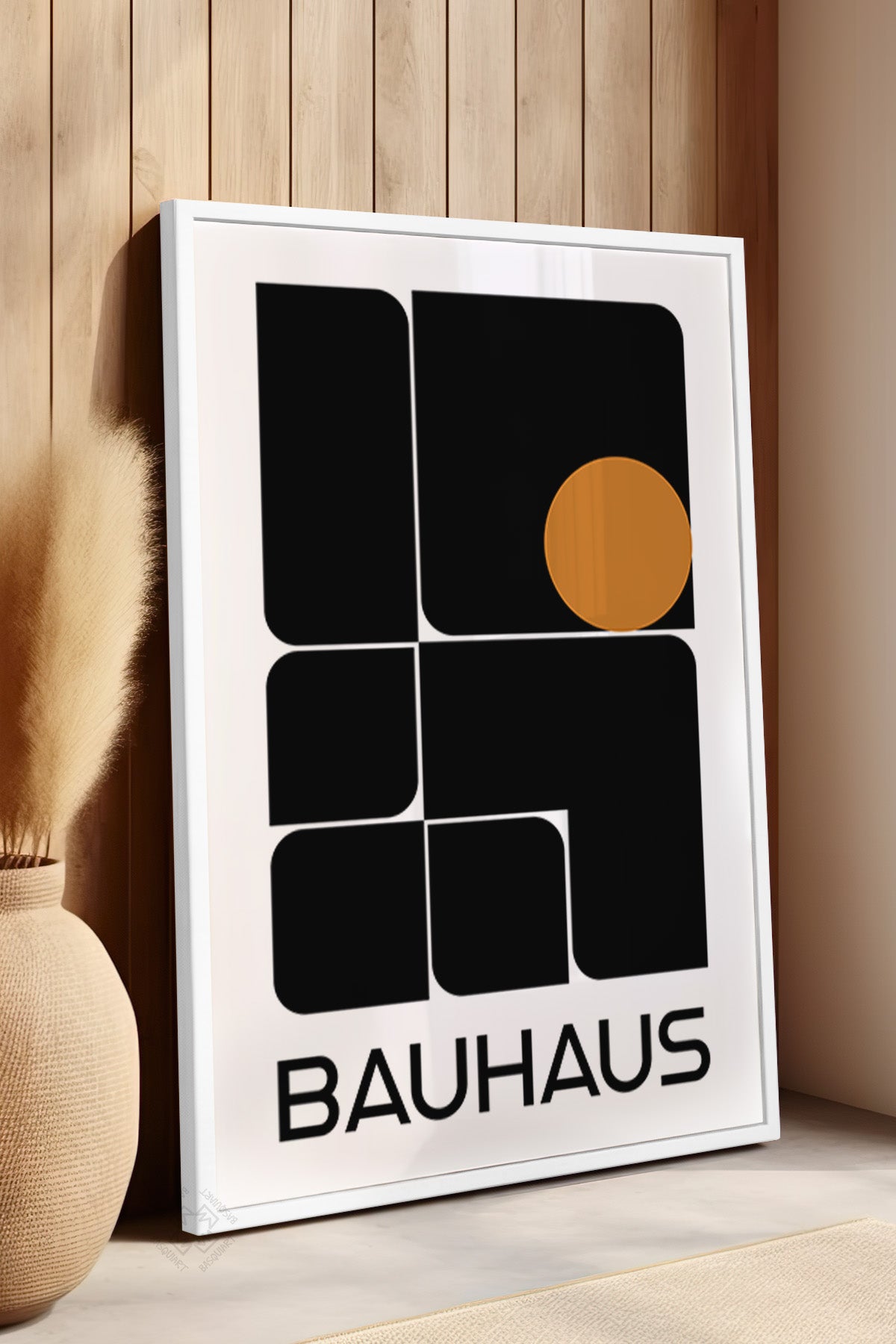 Bauhaus Serisi Beyaz Çerçeveli Poster, Tablo No:82