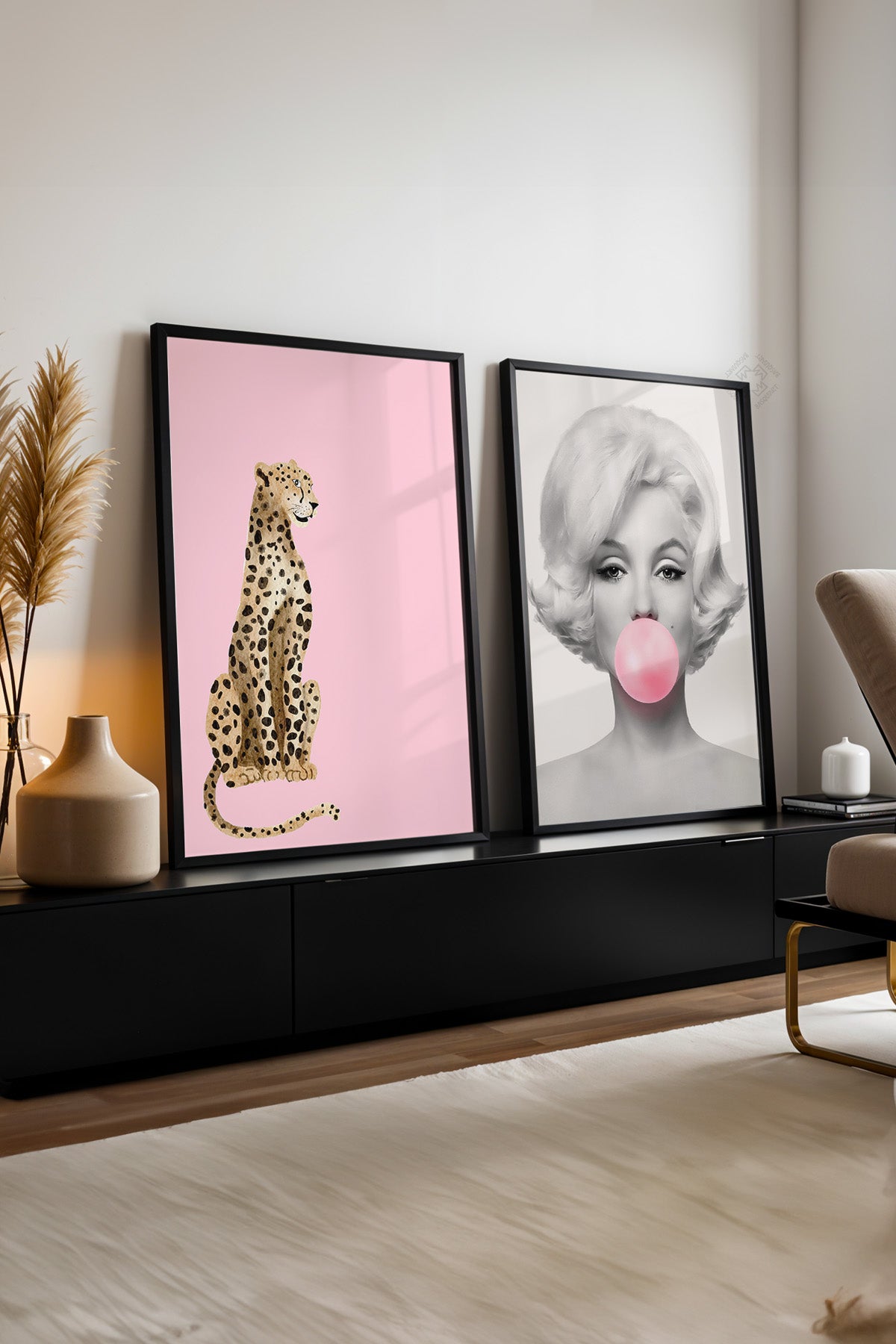 Marilyn Monroe 2'li Siyah Çerçeveli Poster, Tablo Seti No:6