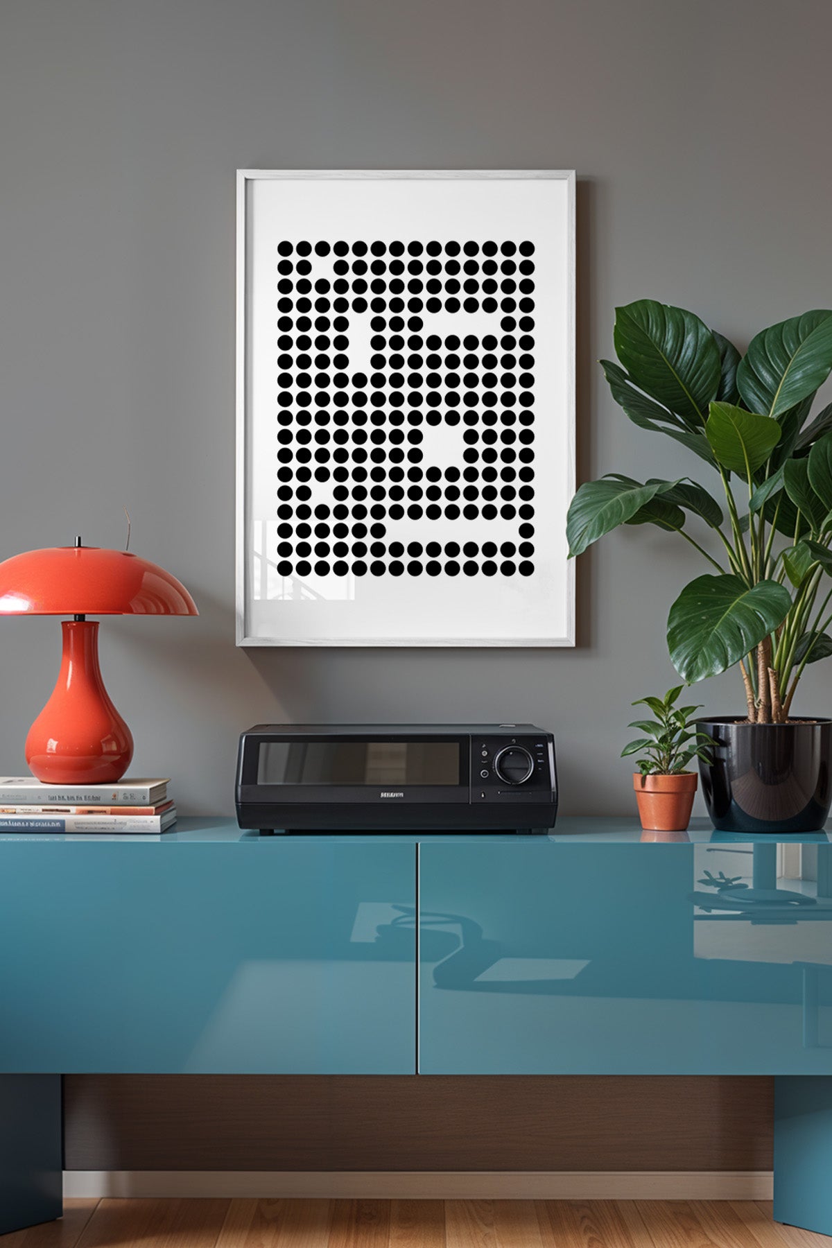 Bauhaus Serisi Beyaz Çerçeveli Poster, Tablo No:45