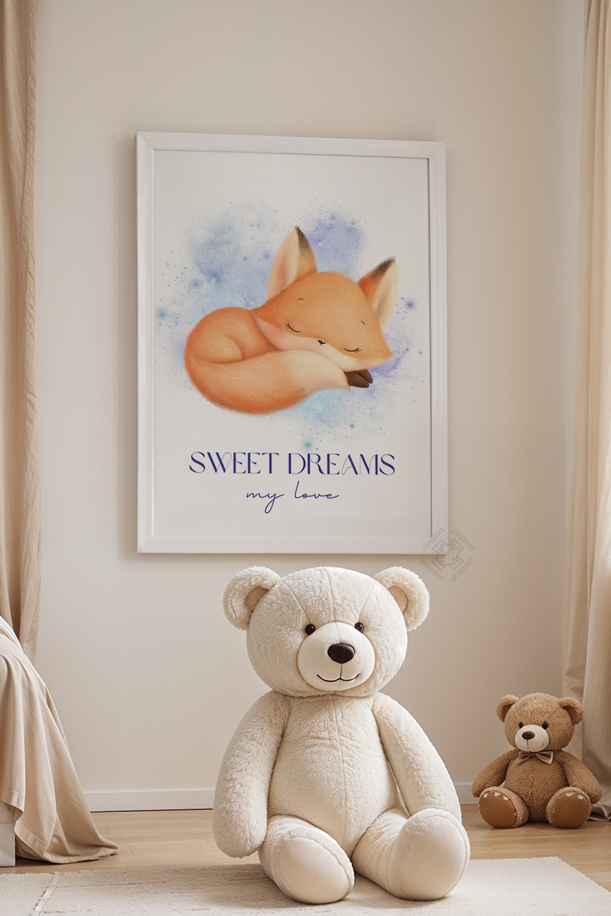 Çocuk Odası, Bebek Odası Beyaz Çerçeveli Poster, Tablo No:24