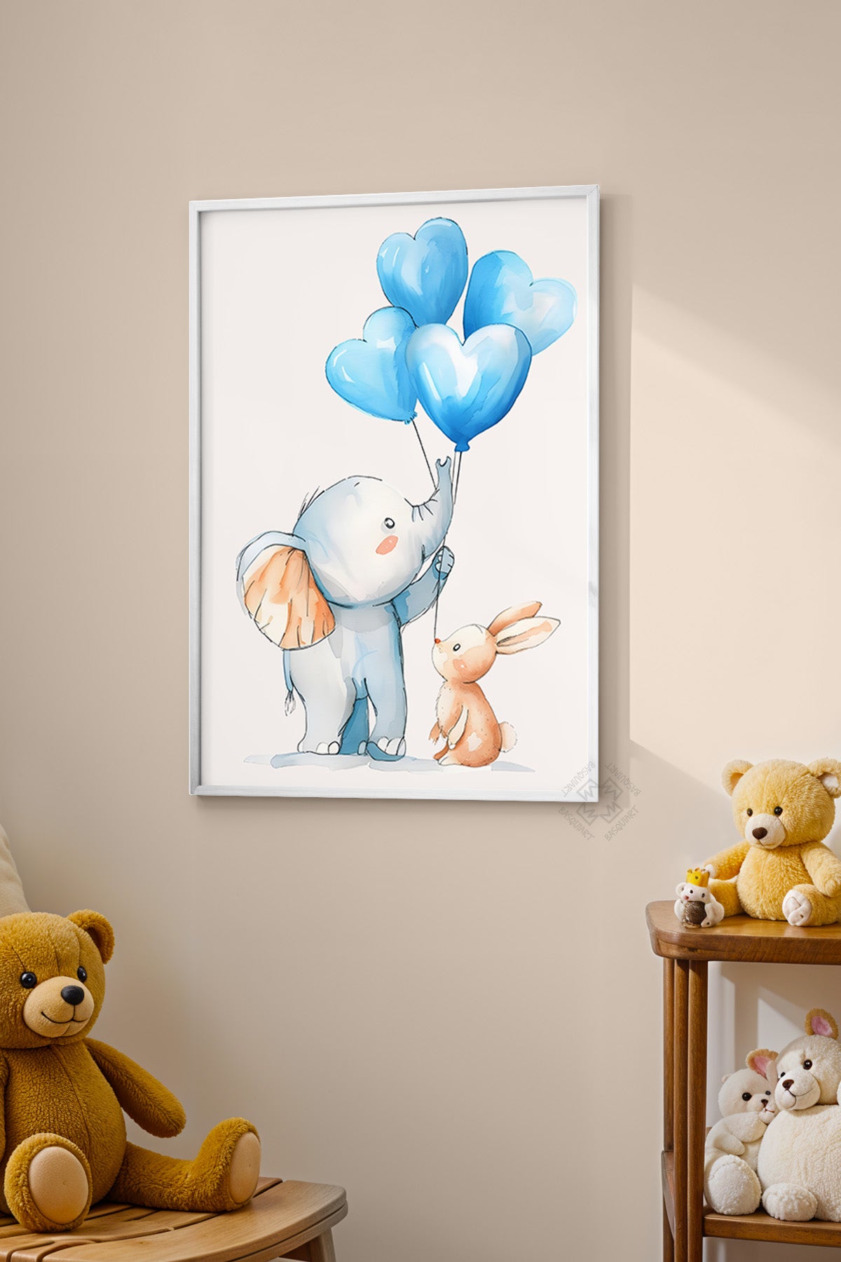 Çocuk Odası, Bebek Odası Beyaz Çerçeveli Poster, Tablo No:74
