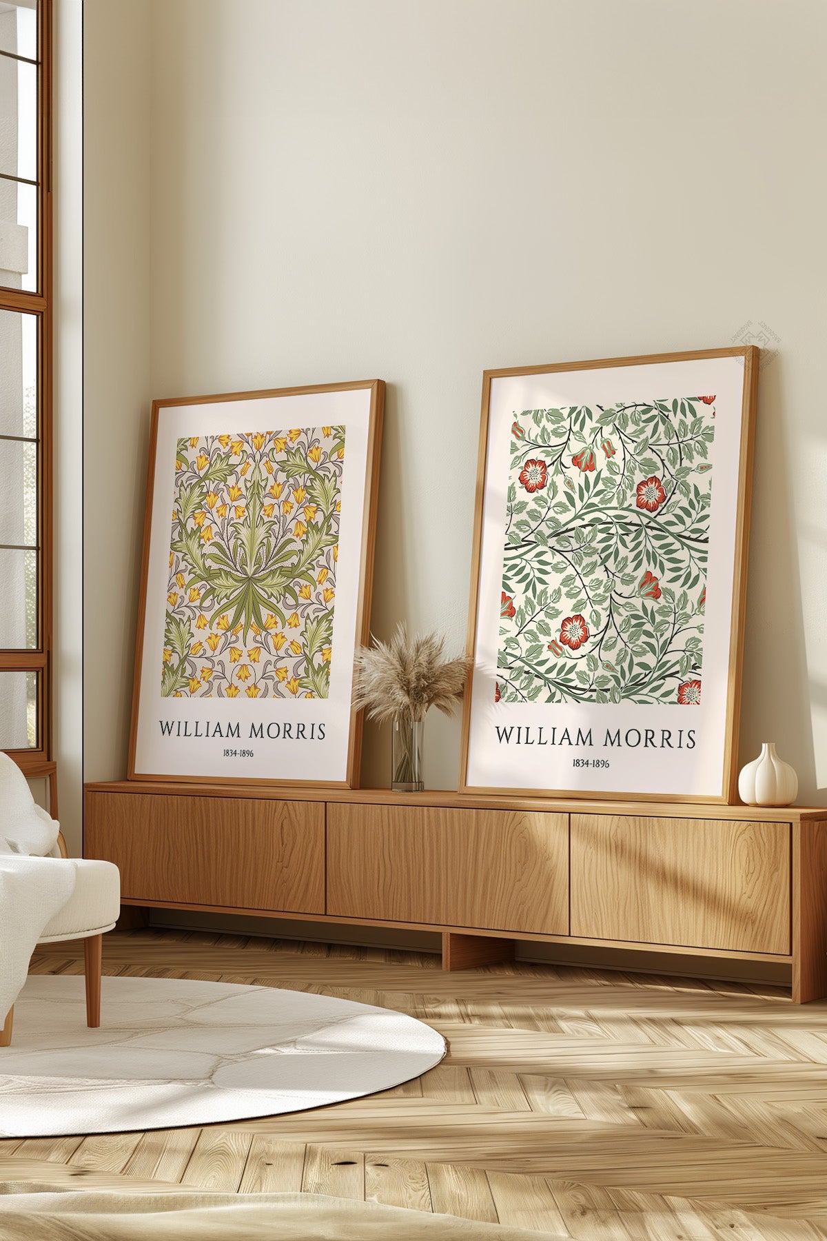 William Morris 2'li Ahşap Çerçeveli Poster, Tablo Seti No:21
