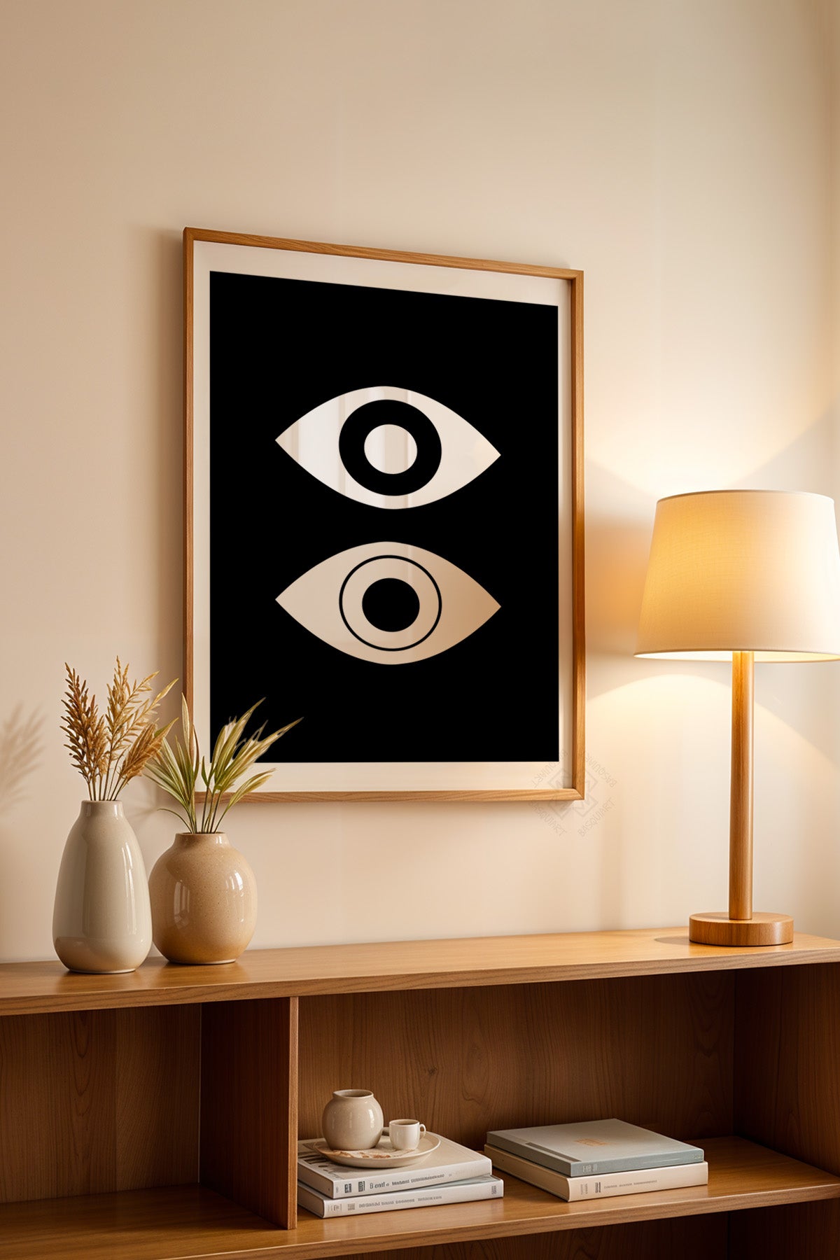Bauhaus Serisi Ahşap Çerçeveli Poster, Tablo No:49