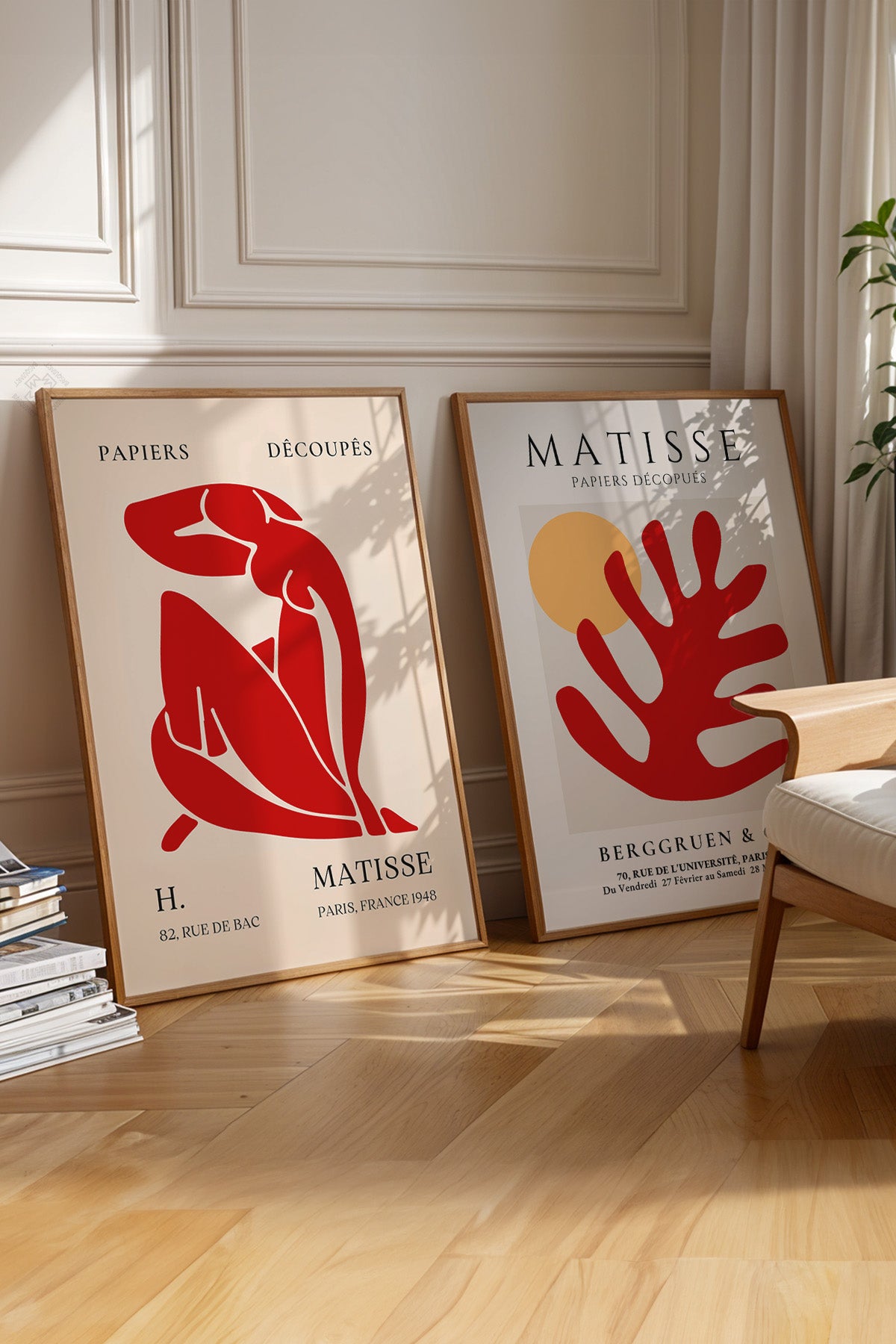 Kırmızı Matisse 2'li Ahşap Çerçeveli Poster, Tablo Seti No:26