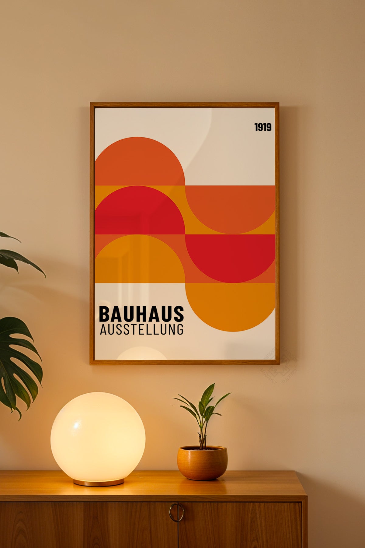 Bauhaus Serisi Ahşap Çerçeveli Poster, Tablo No:86