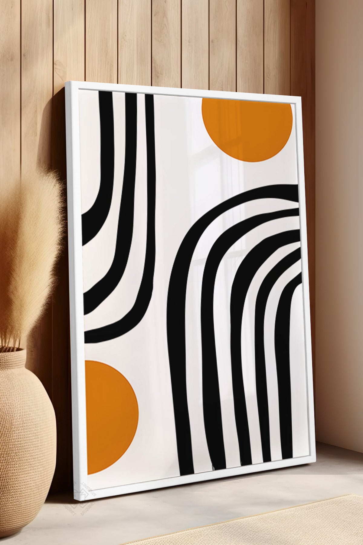 Bauhaus Serisi Beyaz Çerçeveli Poster, Tablo No:105