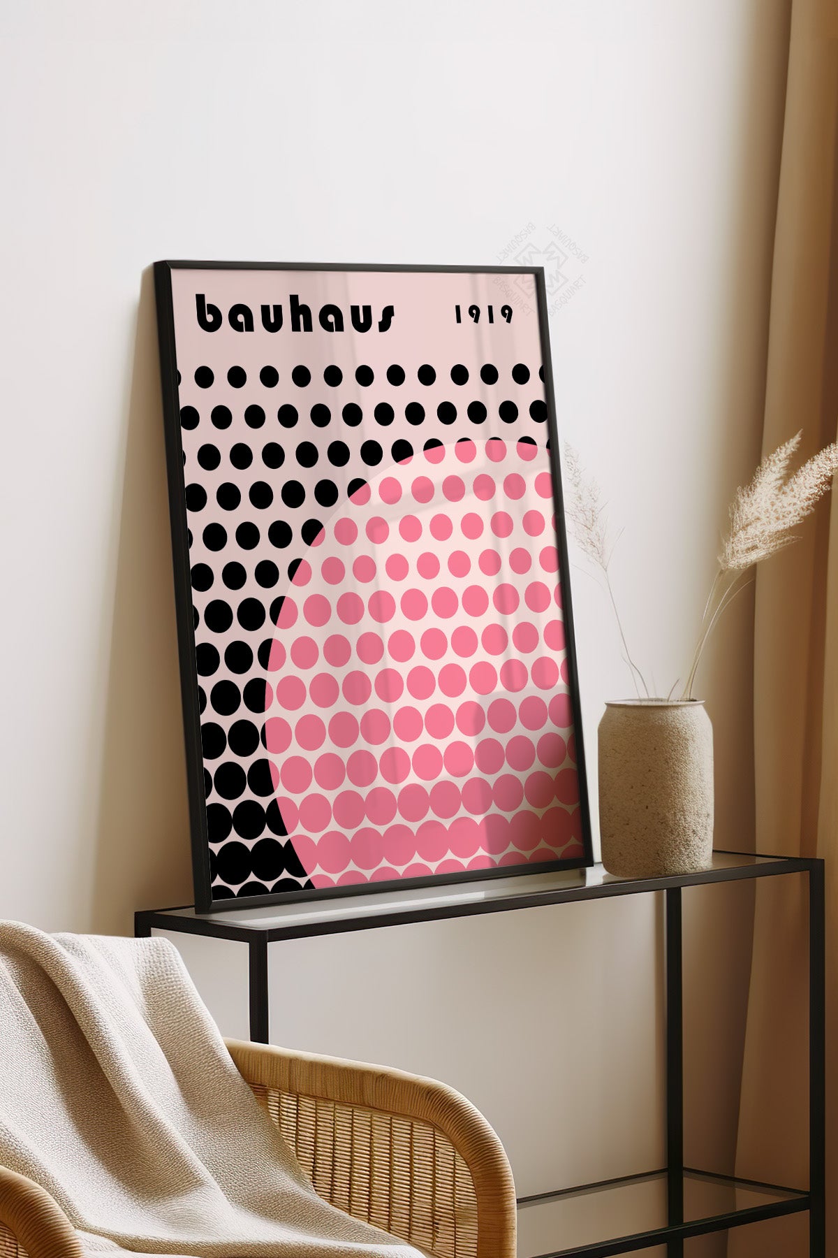 Bauhaus Serisi Siyah Çerçeveli Poster, Tablo No:72