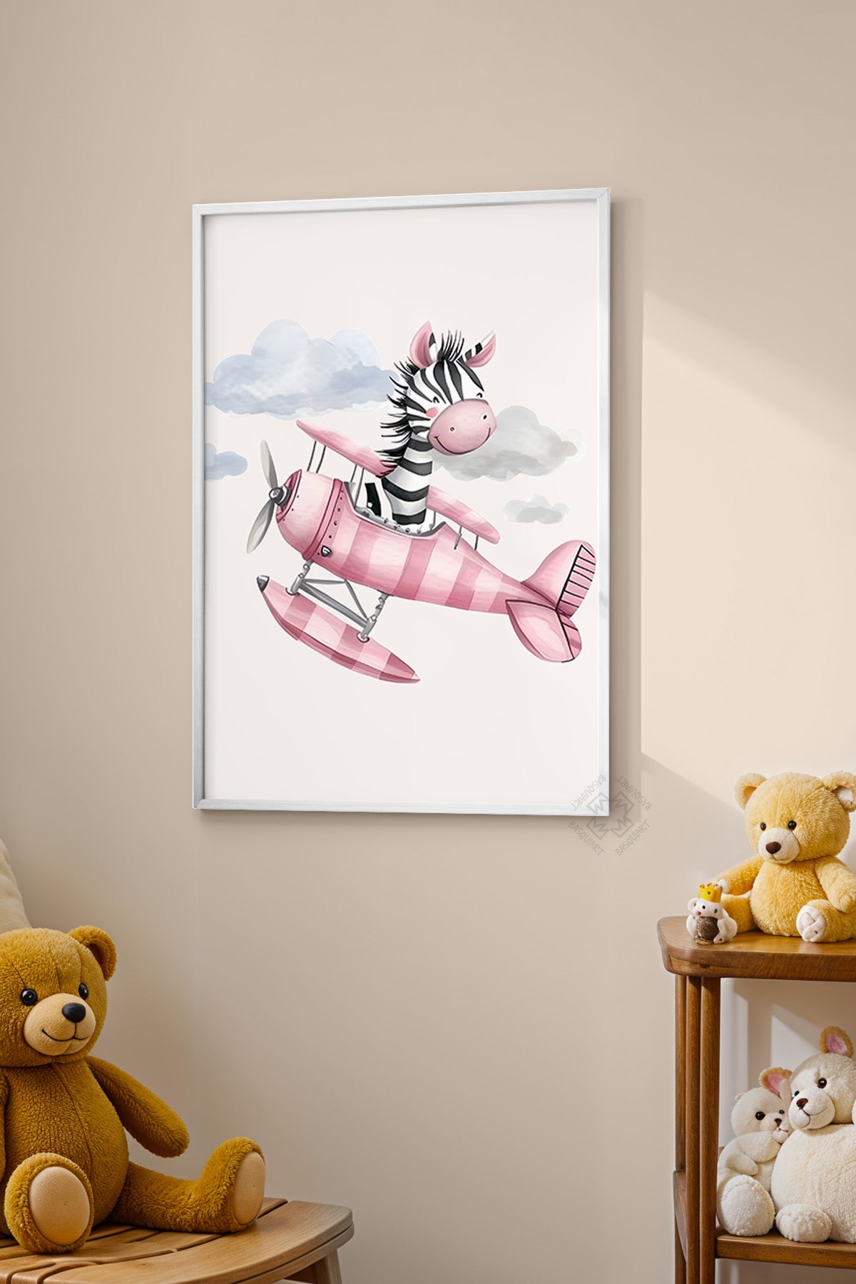 Çocuk Odası, Bebek Odası Beyaz Çerçeveli Poster, Tablo No:41