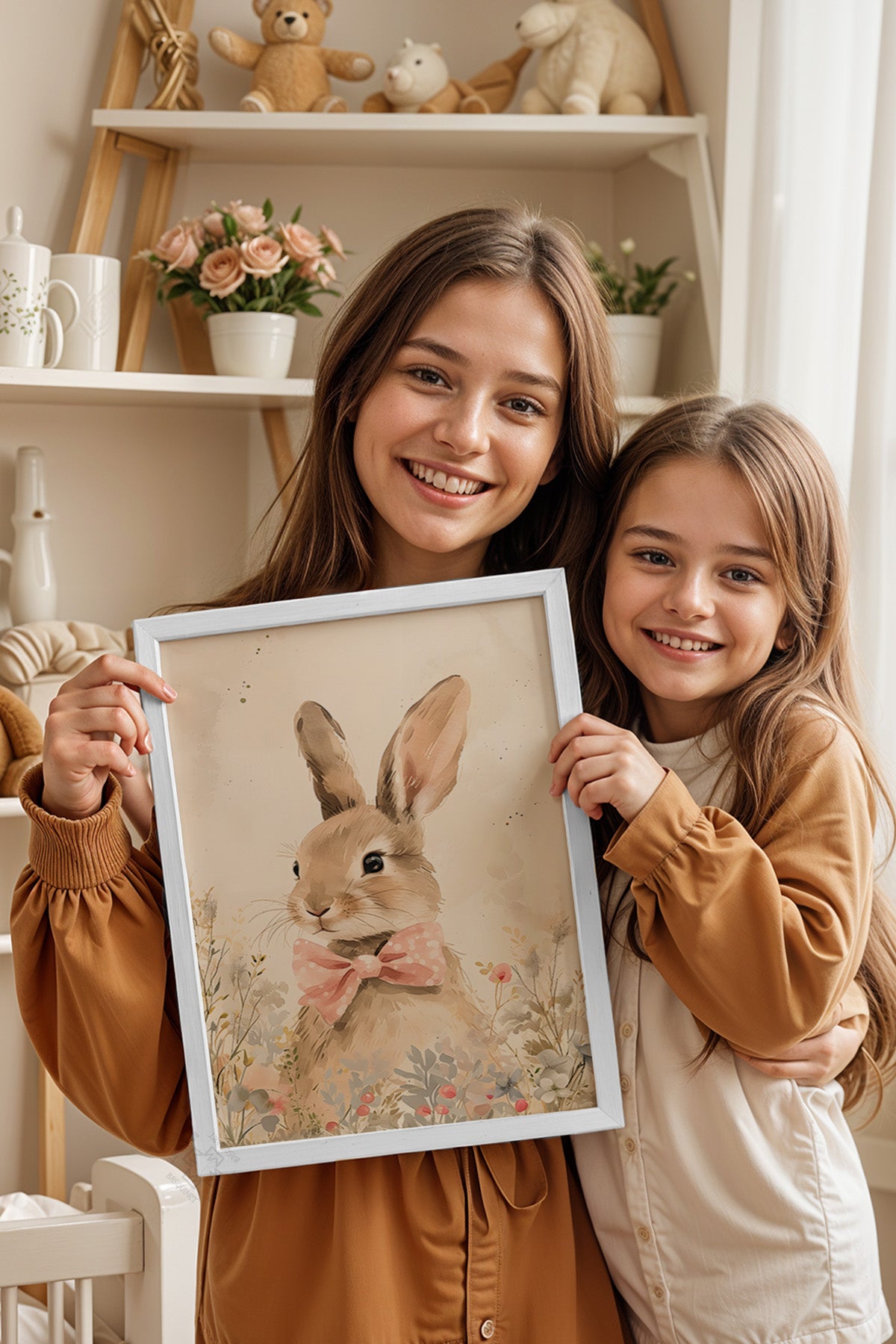 Çocuk Odası, Bebek Odası Beyaz Çerçeveli Poster, Tablo No:92