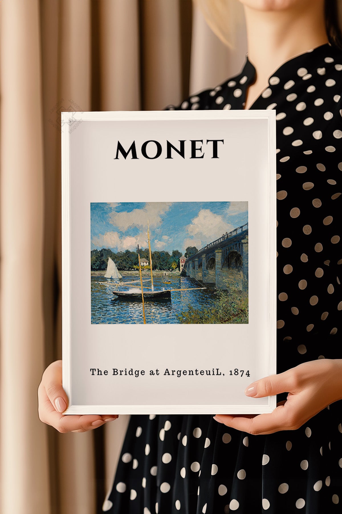 Claude Monet Serisi Beyaz Çerçeveli Poster, Tablo Duvar Dekoru No:20