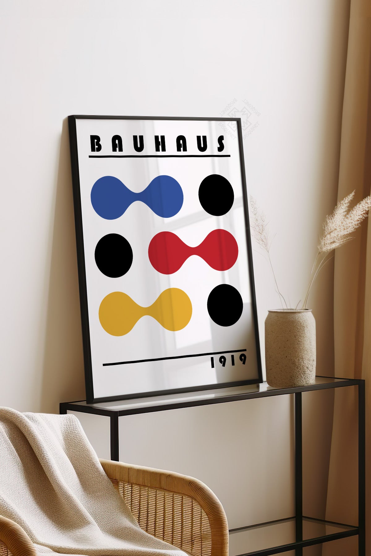 Bauhaus Serisi Siyah Çerçeveli Poster, Tablo No:54