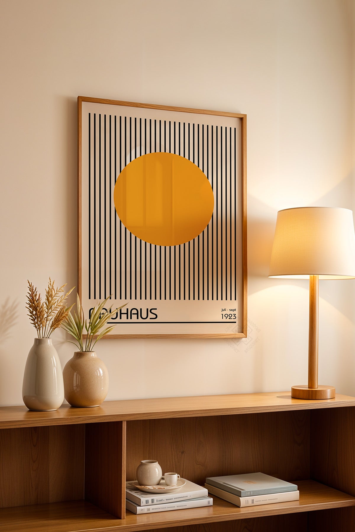 Bauhaus Serisi Ahşap Çerçeveli Poster, Tablo No:24
