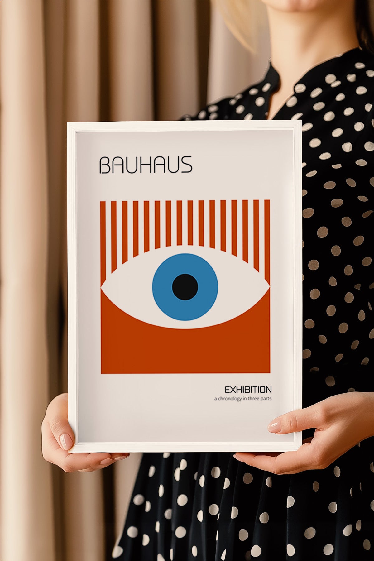 Bauhaus Serisi Beyaz Çerçeveli Poster, Tablo No:110