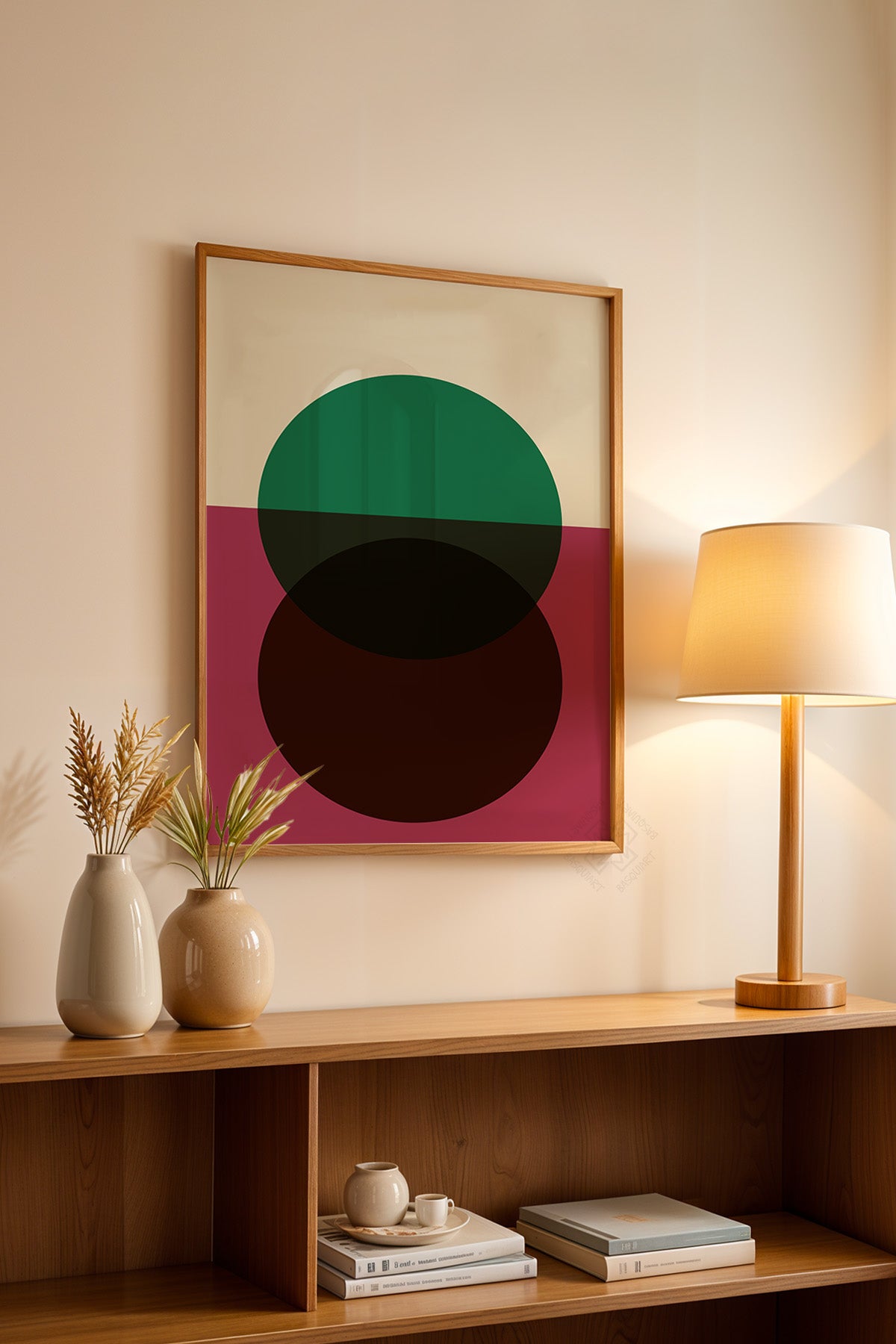Bauhaus Serisi Ahşap Çerçeveli Poster, Tablo No:77