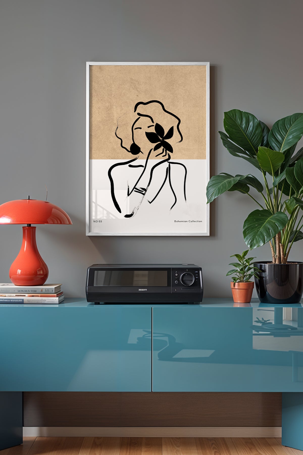 Bohemian Serisi Beyaz Çerçeveli Poster, Tablo No:88