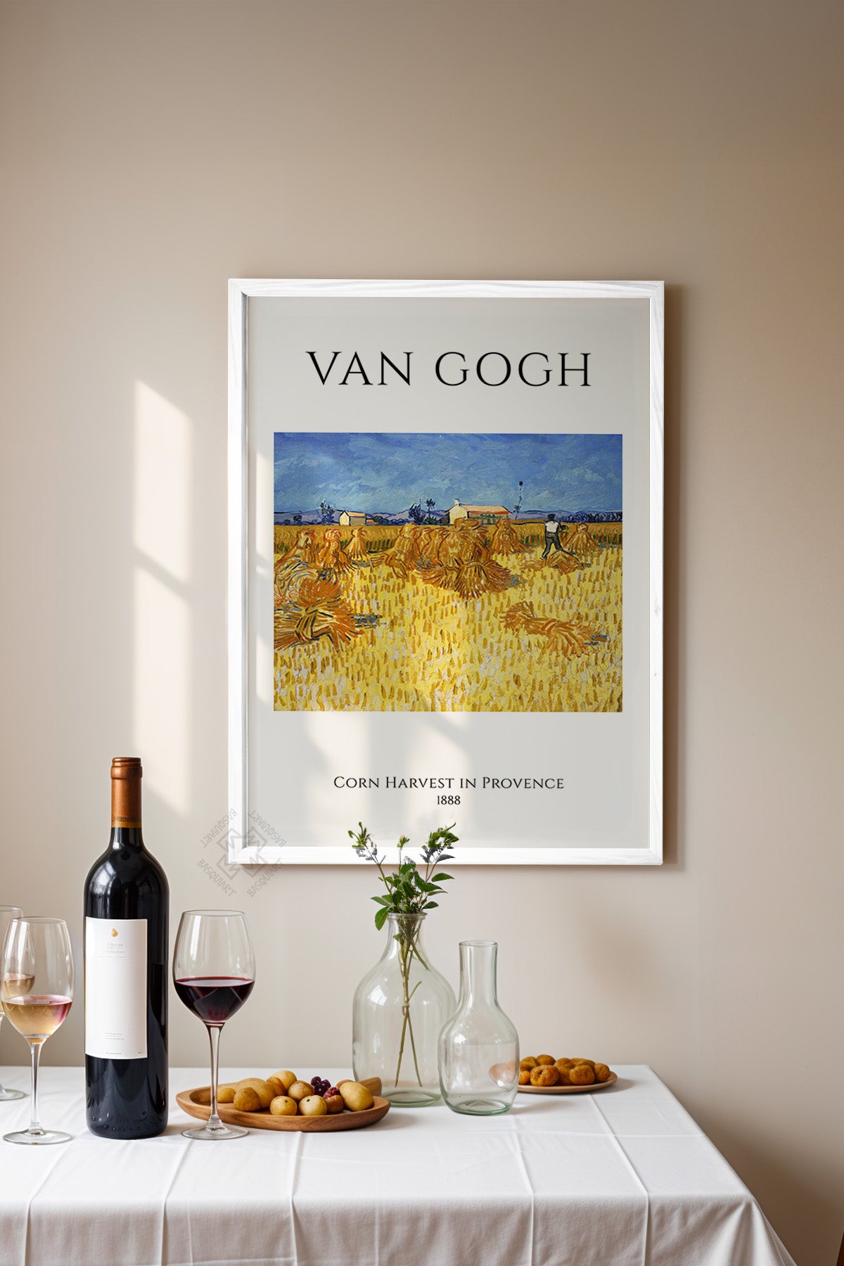 Vincent Van Gogh Serisi Beyaz Çerçeveli Poster, Tablo Duvar Dekoru No:1