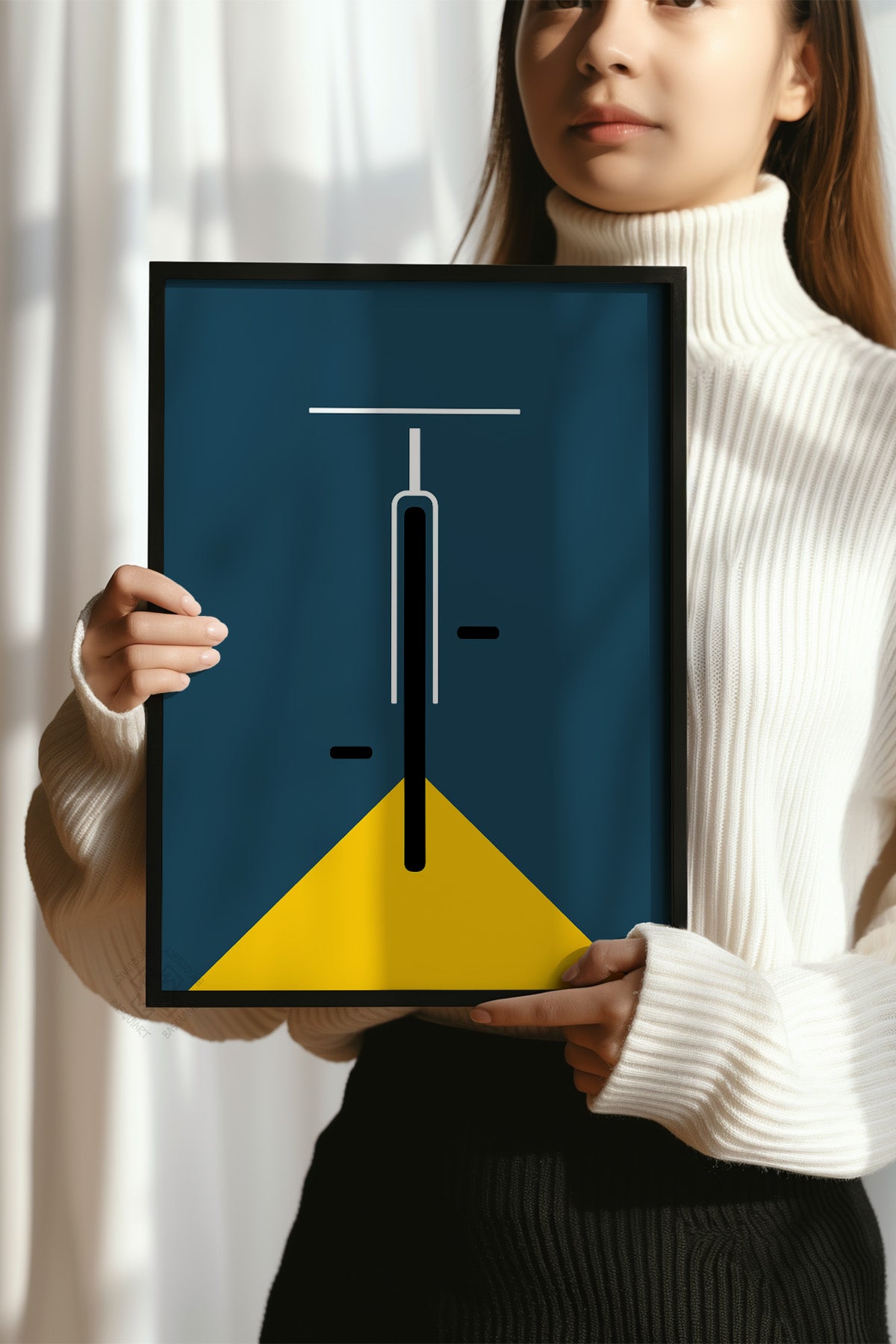Bauhaus Serisi Siyah Çerçeveli Poster, Tablo No:56