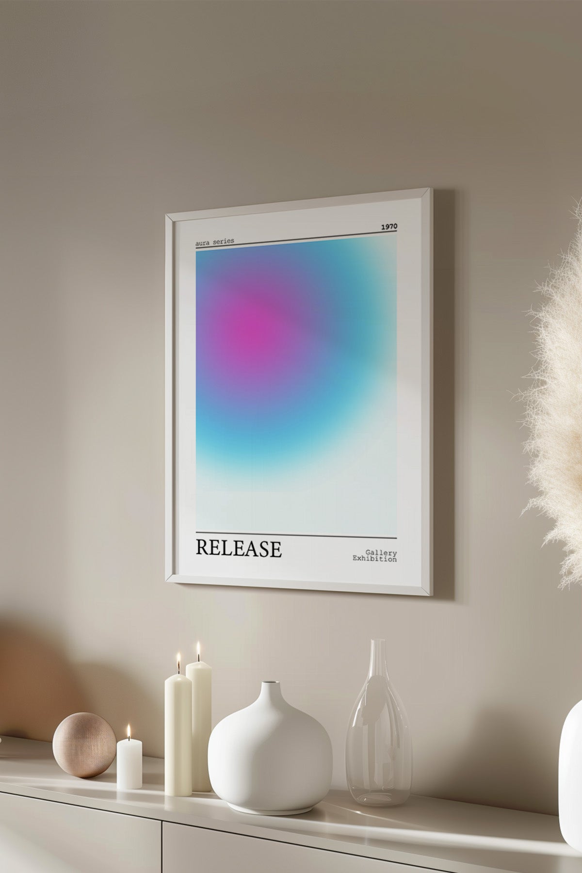 Aura Serisi Beyaz Çerçeveli Poster, Tablo No:63