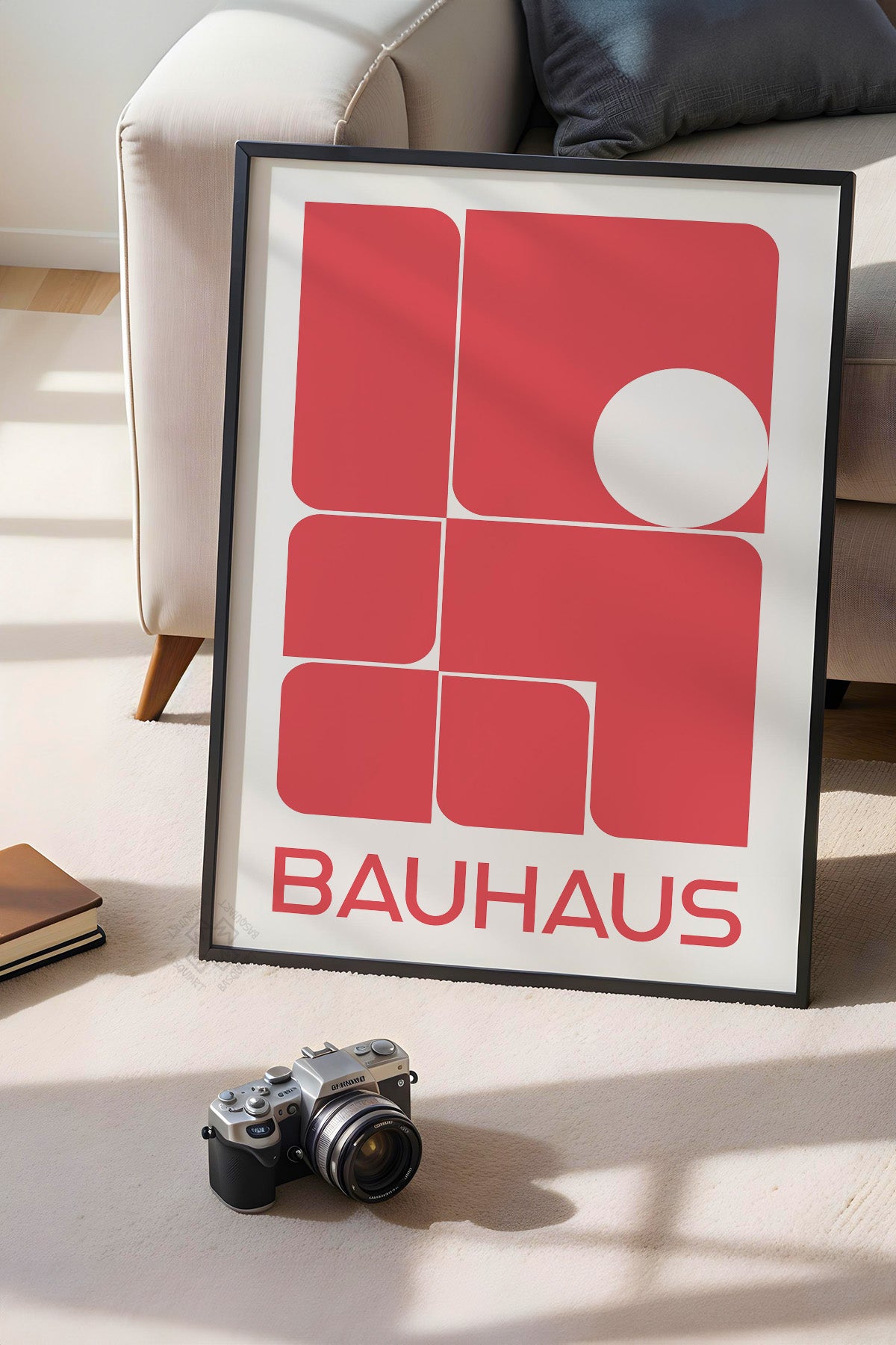 Bauhaus Serisi Siyah Çerçeveli Poster, Tablo No:84