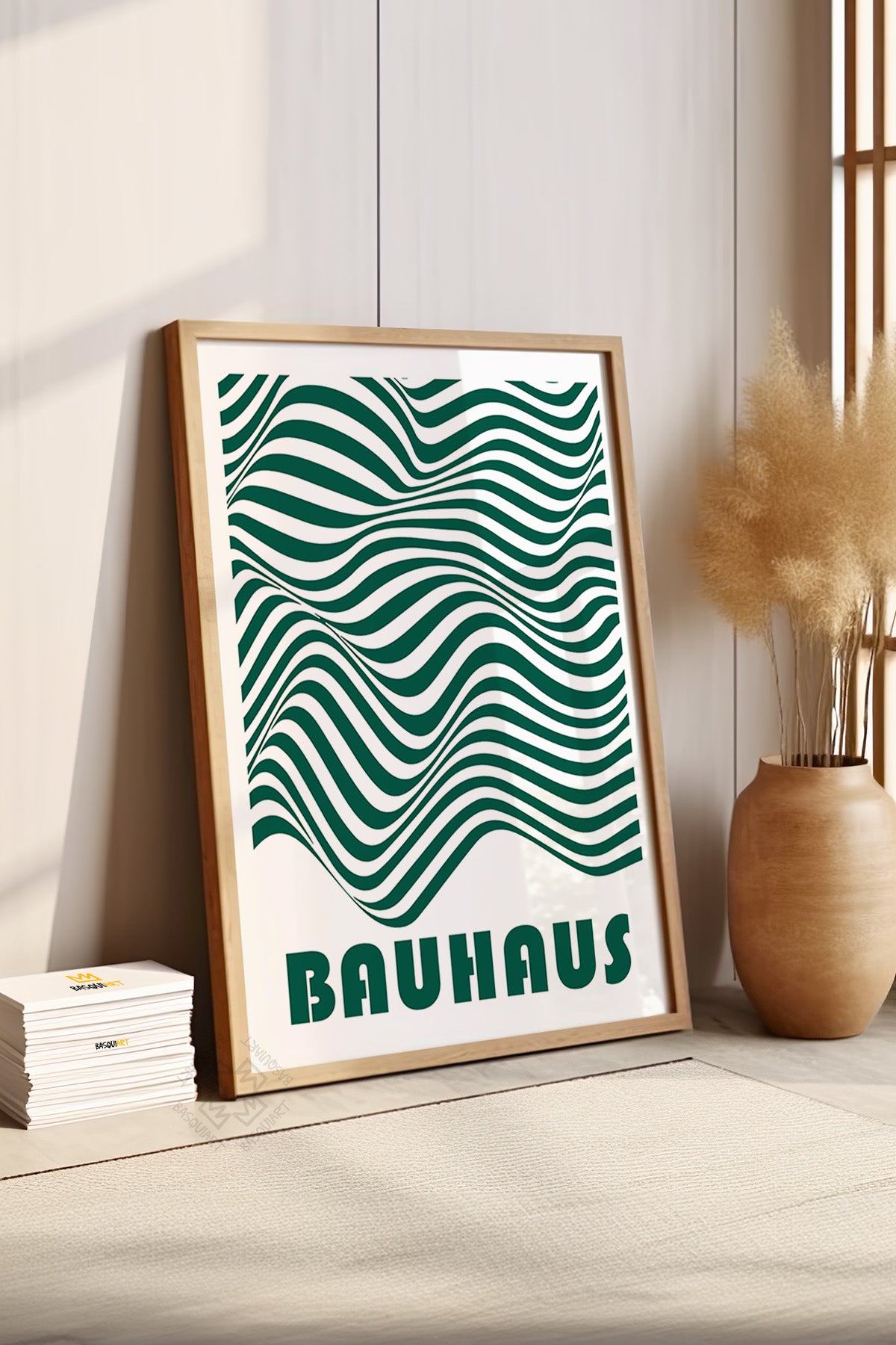 Bauhaus Serisi Ahşap Çerçeveli Poster, Tablo No:68